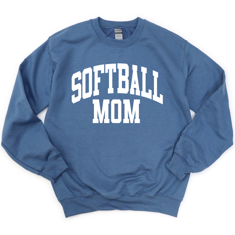 Varsity Style - SOFTBALL MOM - BASIC FLEECE CREWNECK