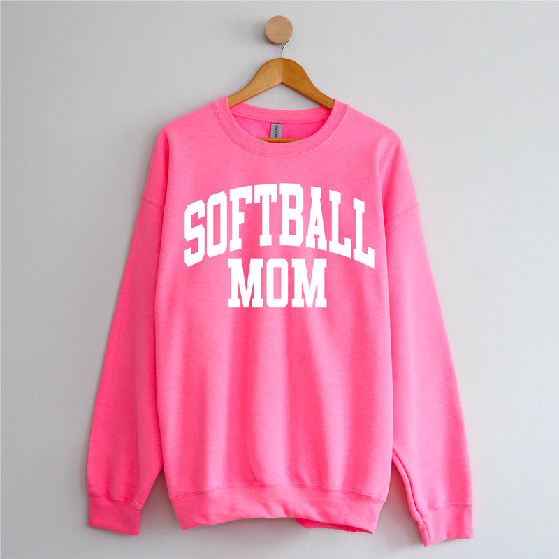 Varsity Style - SOFTBALL MOM - BASIC FLEECE CREWNECK