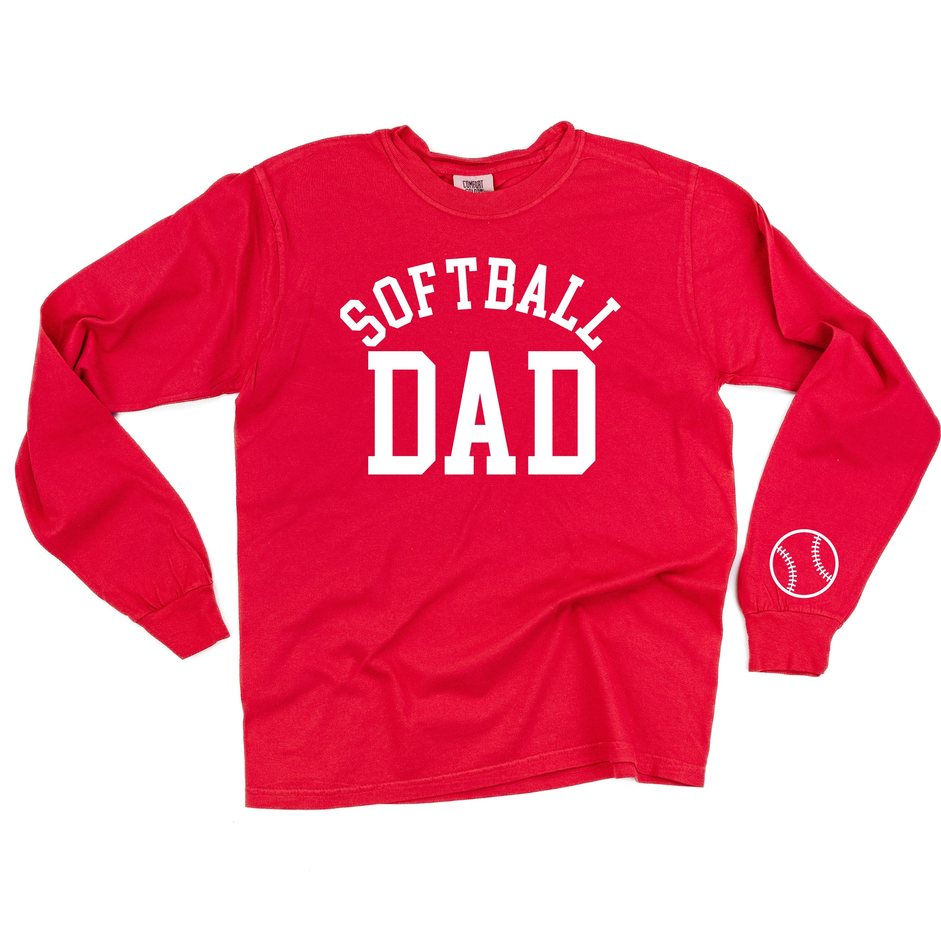 Softball Dad (wd) - LONG SLEEVE Comfort Colors Tee Little Mama Shirt Shop