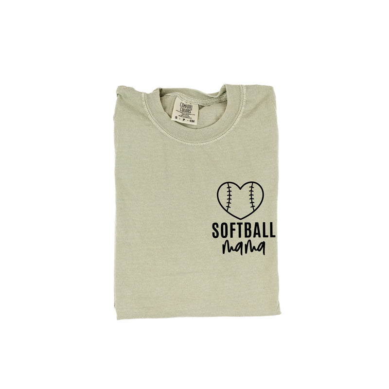 Softball Mama - Pocket Design - SHORT SLEEVE COMFORT COLORS TEE