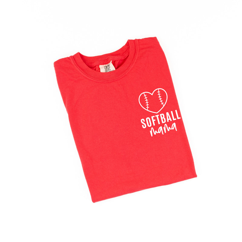 Softball Mama - Pocket Design - SHORT SLEEVE COMFORT COLORS TEE
