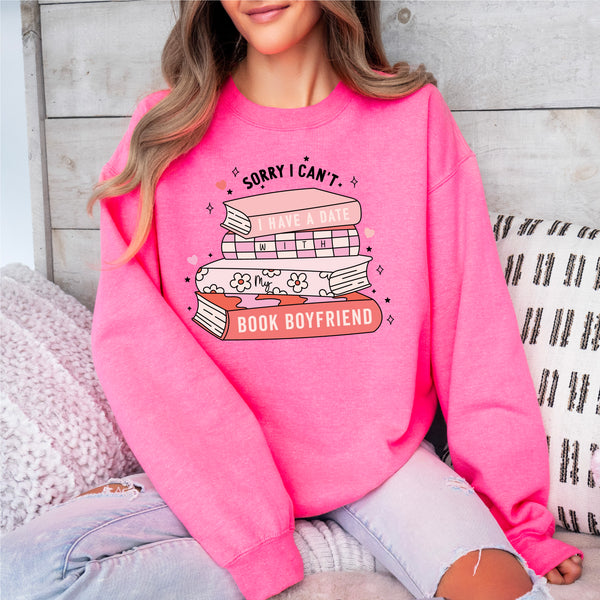 Sorry I Can't I Have a Date with My Book Boyfriend - BASIC FLEECE CREWNECK