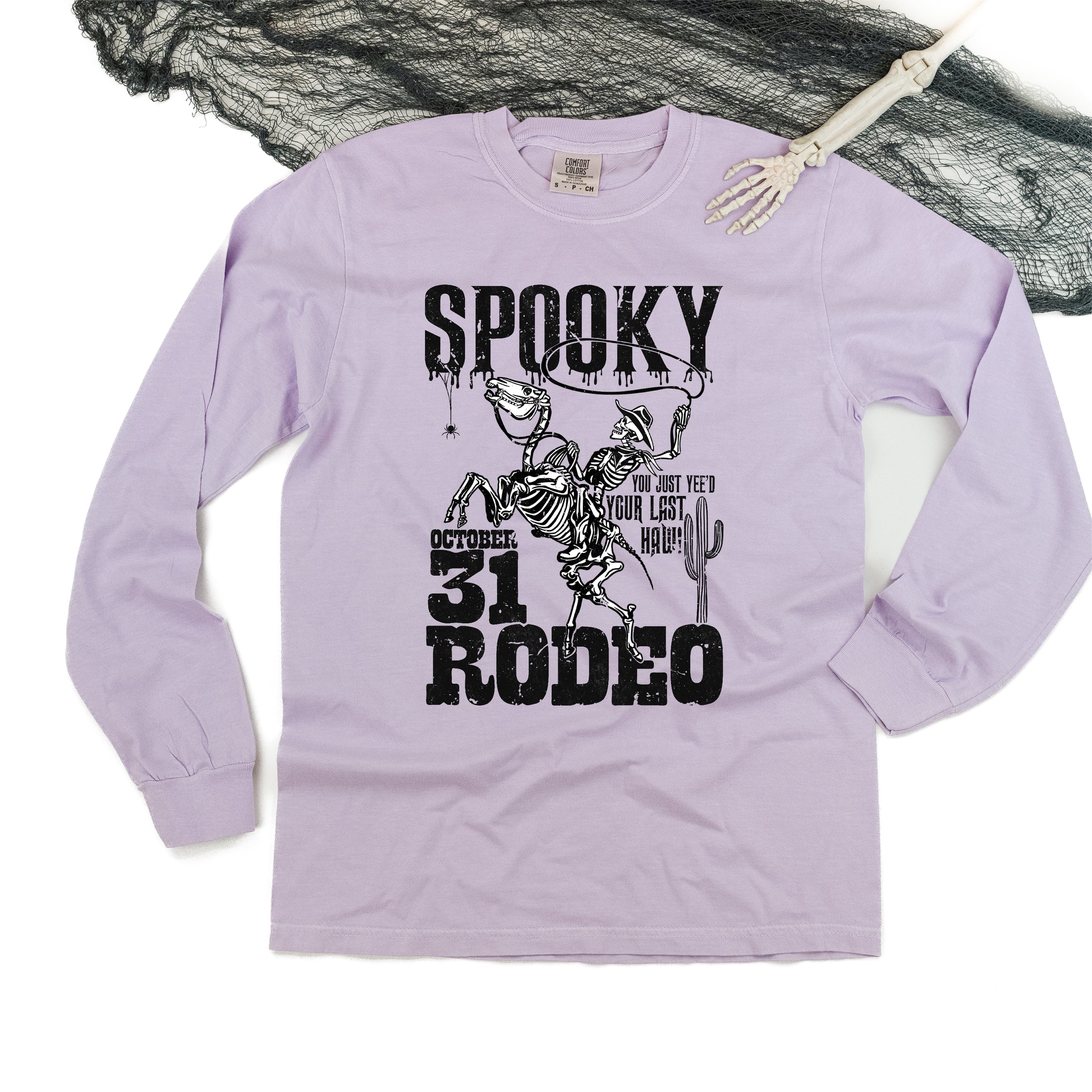 Spooky Rodeo - Long Sleeve Comfort Colors Tee Little Mama Shirt Shop