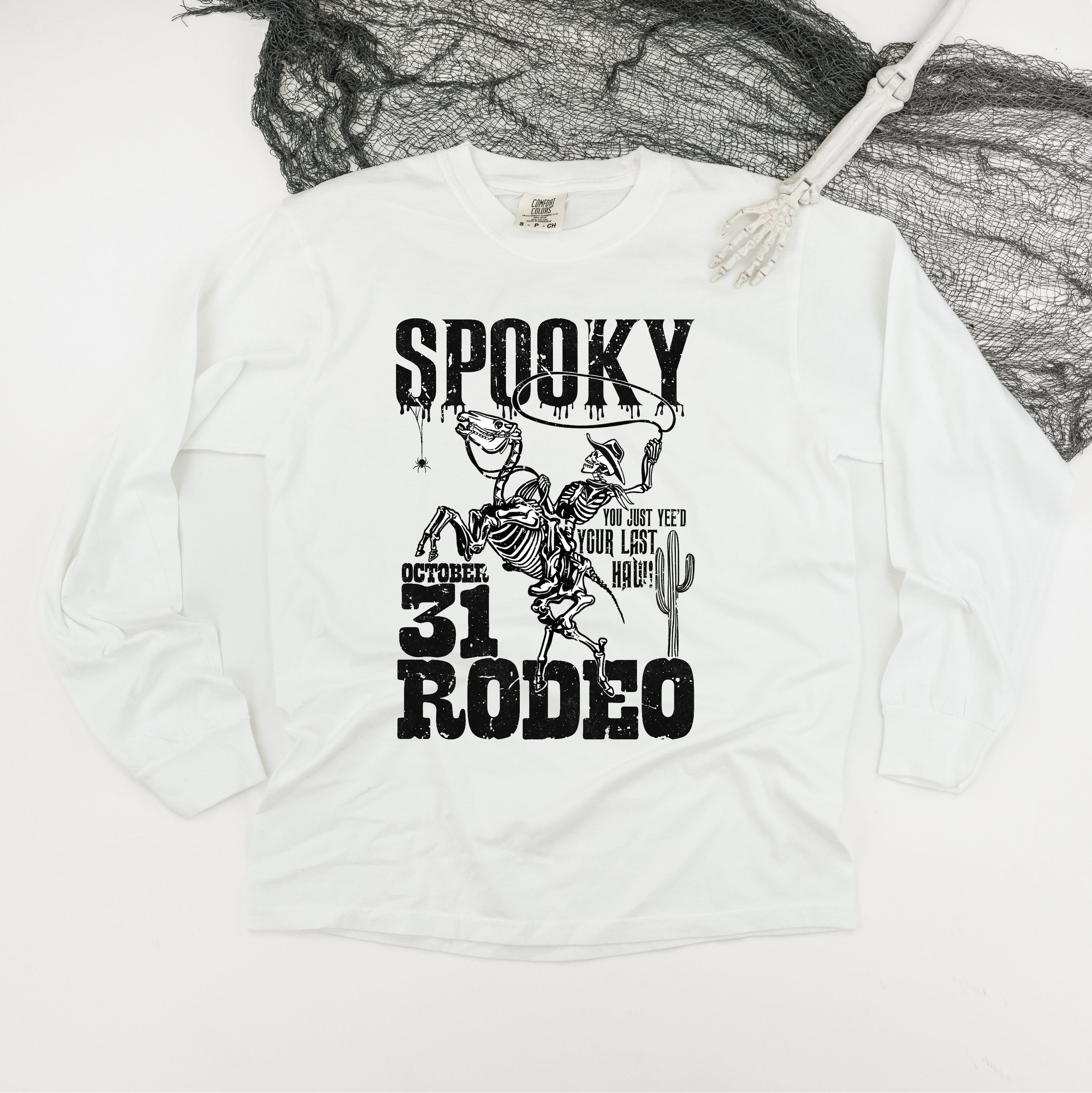 Spooky Rodeo - Long Sleeve Comfort Colors Tee Little Mama Shirt Shop