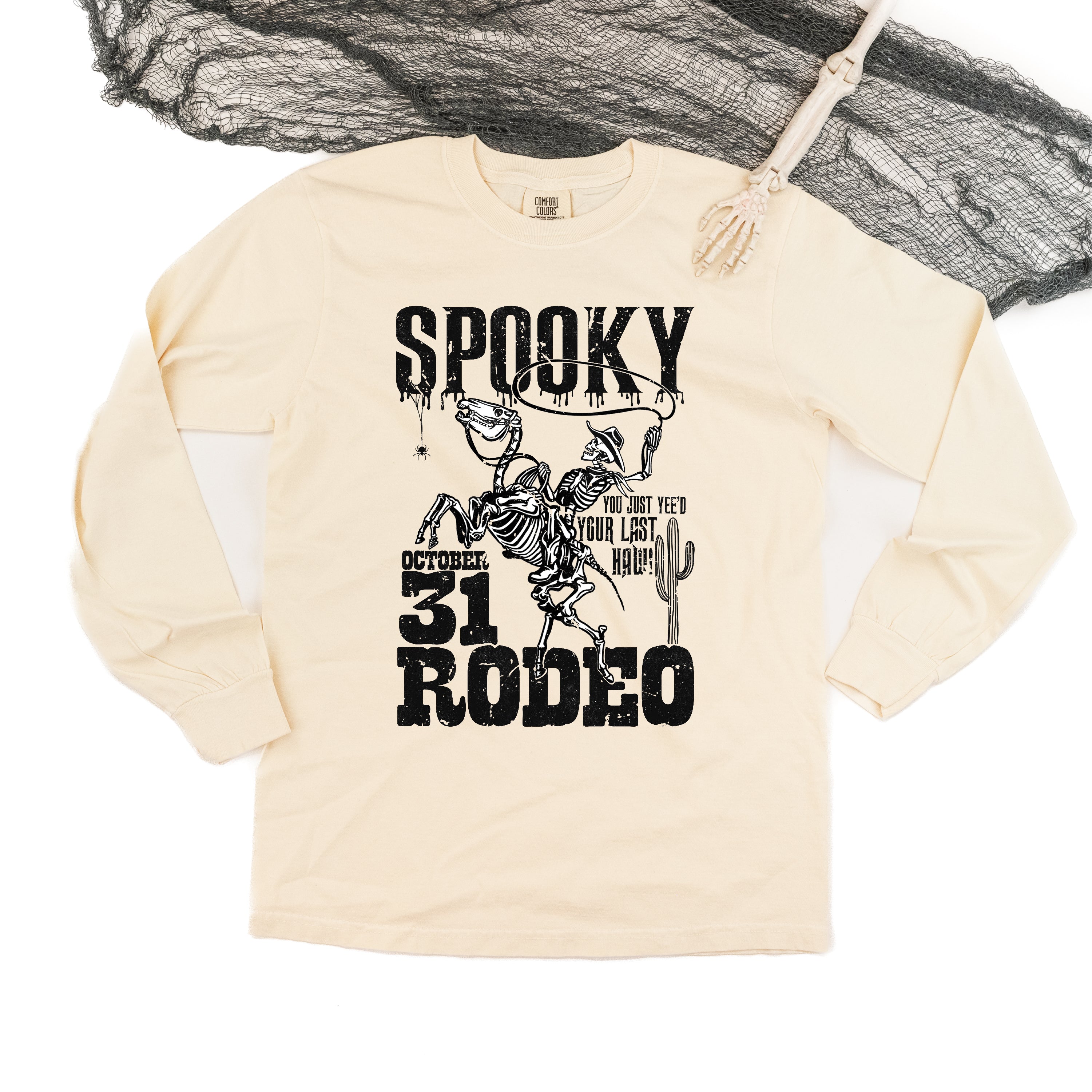 Spooky Rodeo - Long Sleeve Comfort Colors Tee Little Mama Shirt Shop