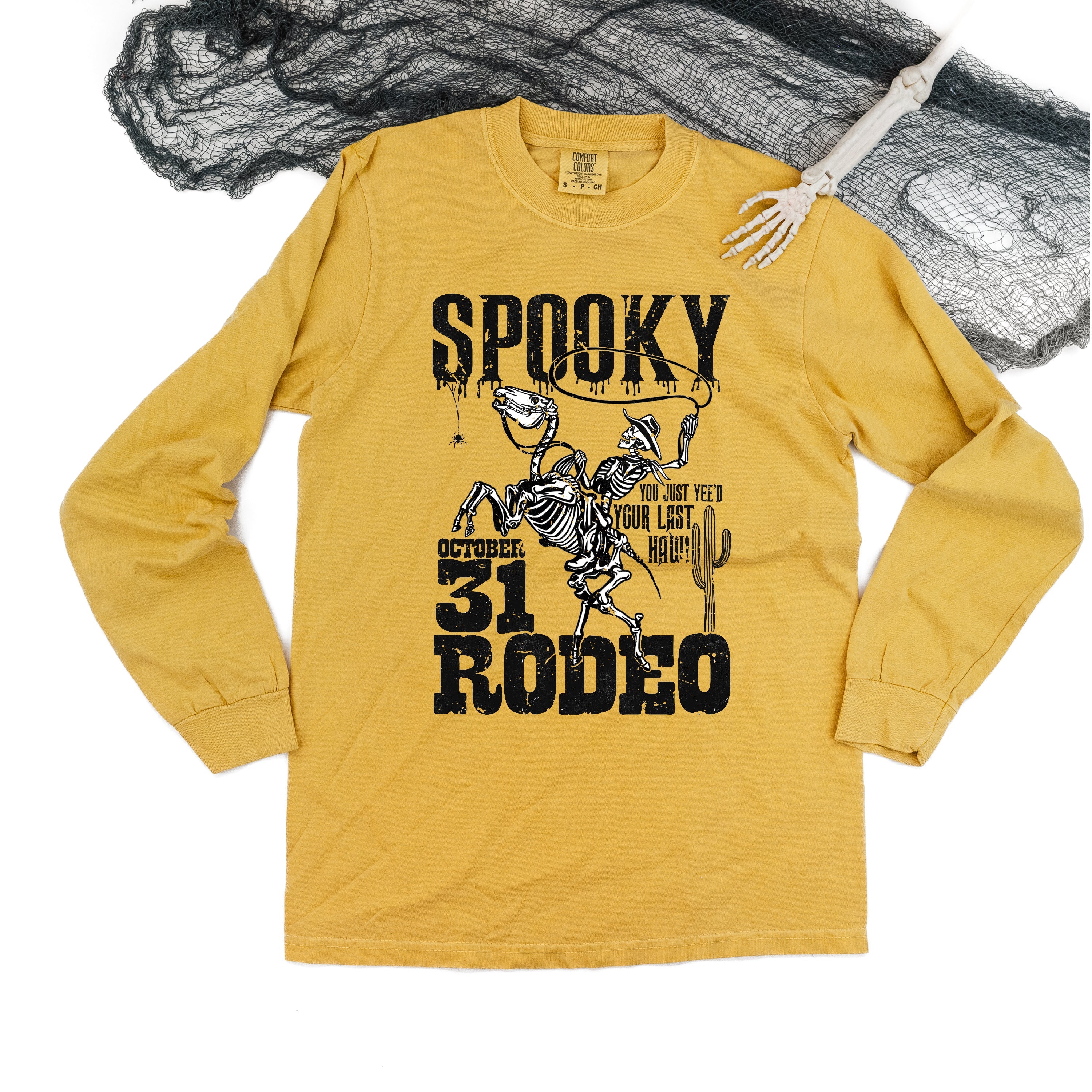 Spooky Rodeo - Long Sleeve Comfort Colors Tee Little Mama Shirt Shop