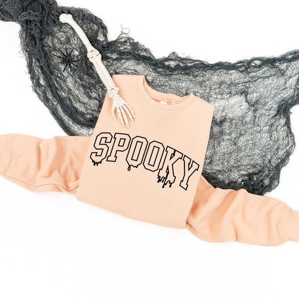 HALLOWEEN READY TO SHIP SALE - Embroidered Super Soft Fleece Crewneck - SPOOKY (Dripping)