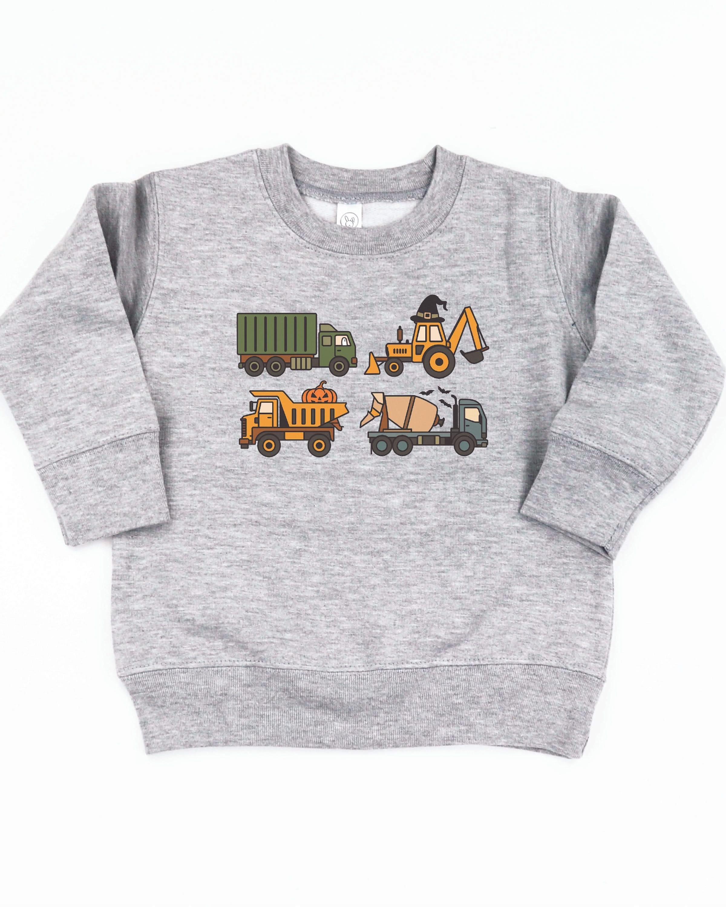 Spooky Construction Trucks - Child Sweater Little Mama Shirt Shop