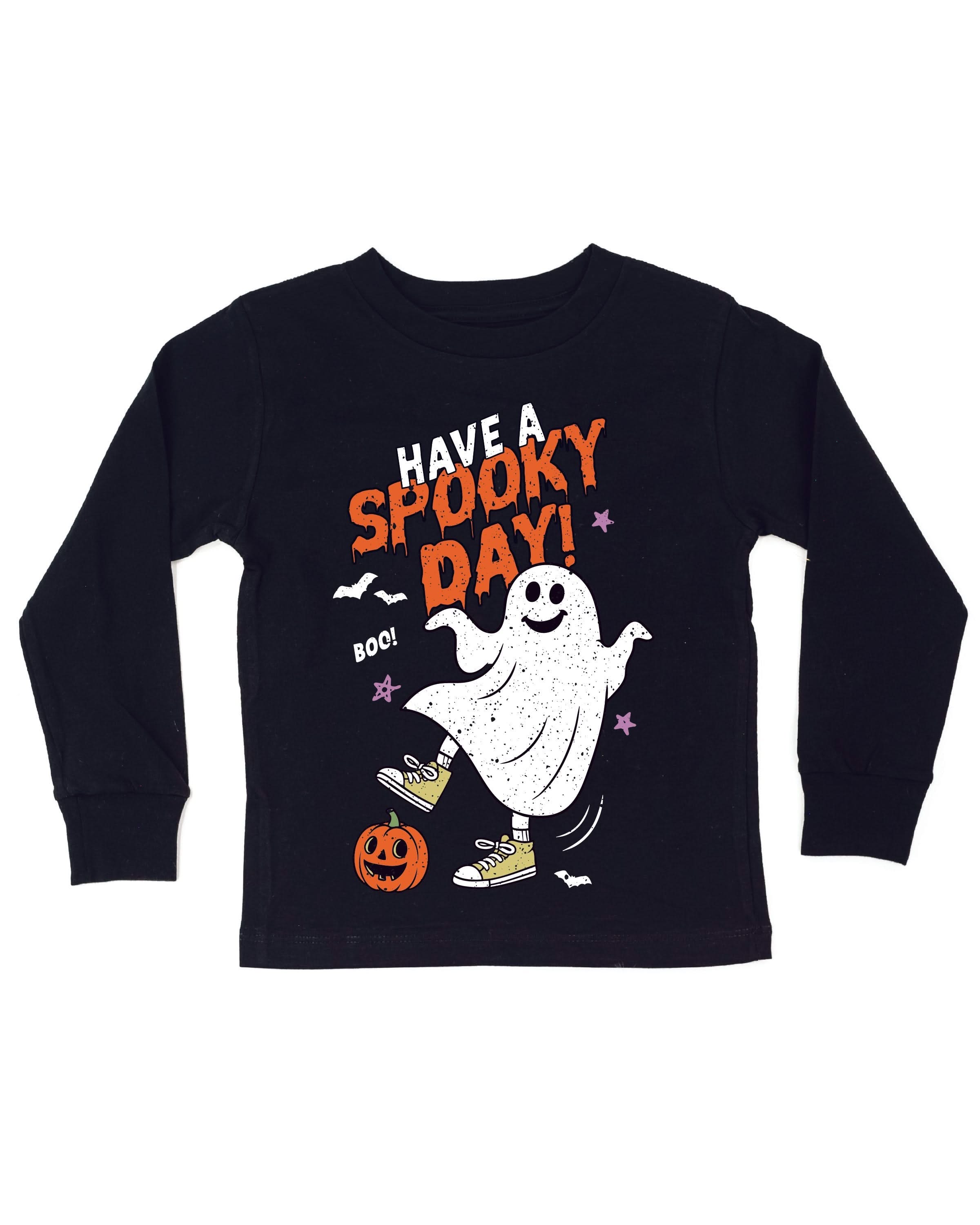 Have A Spooky Day - Black Child Long Sleeve Tee Little Mama Shirt Shop