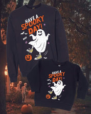 Have a Spooky Day - Set of 2 Black Basic Fleece Sweaters Little Mama Shirt Shop