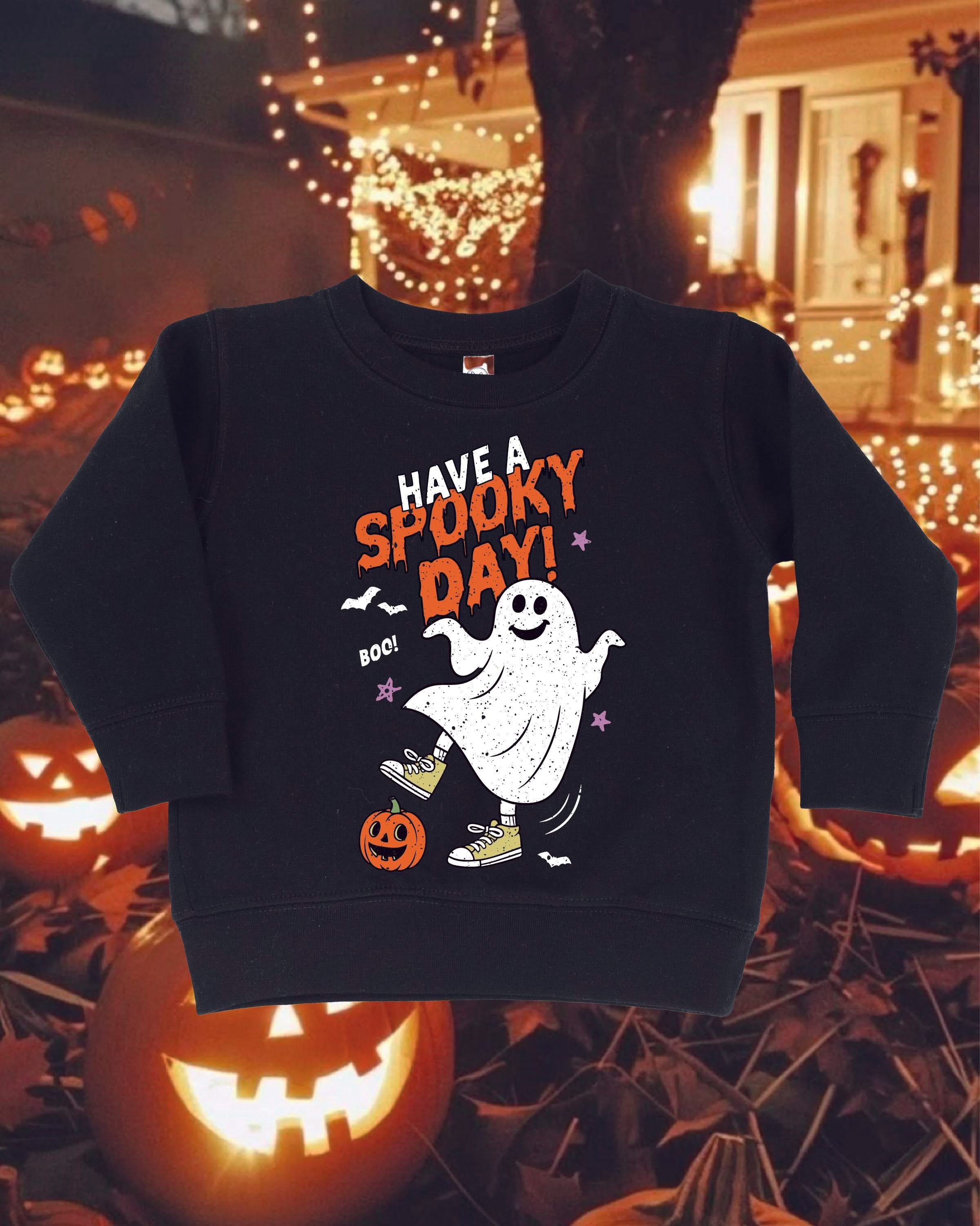 Have A Spooky Day - Black Child Sweater Little Mama Shirt Shop