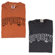 Embroidered Short Sleeve Comfort Colors Tee - Spooky (Dripping) Little Mama Shirt Shop LLC