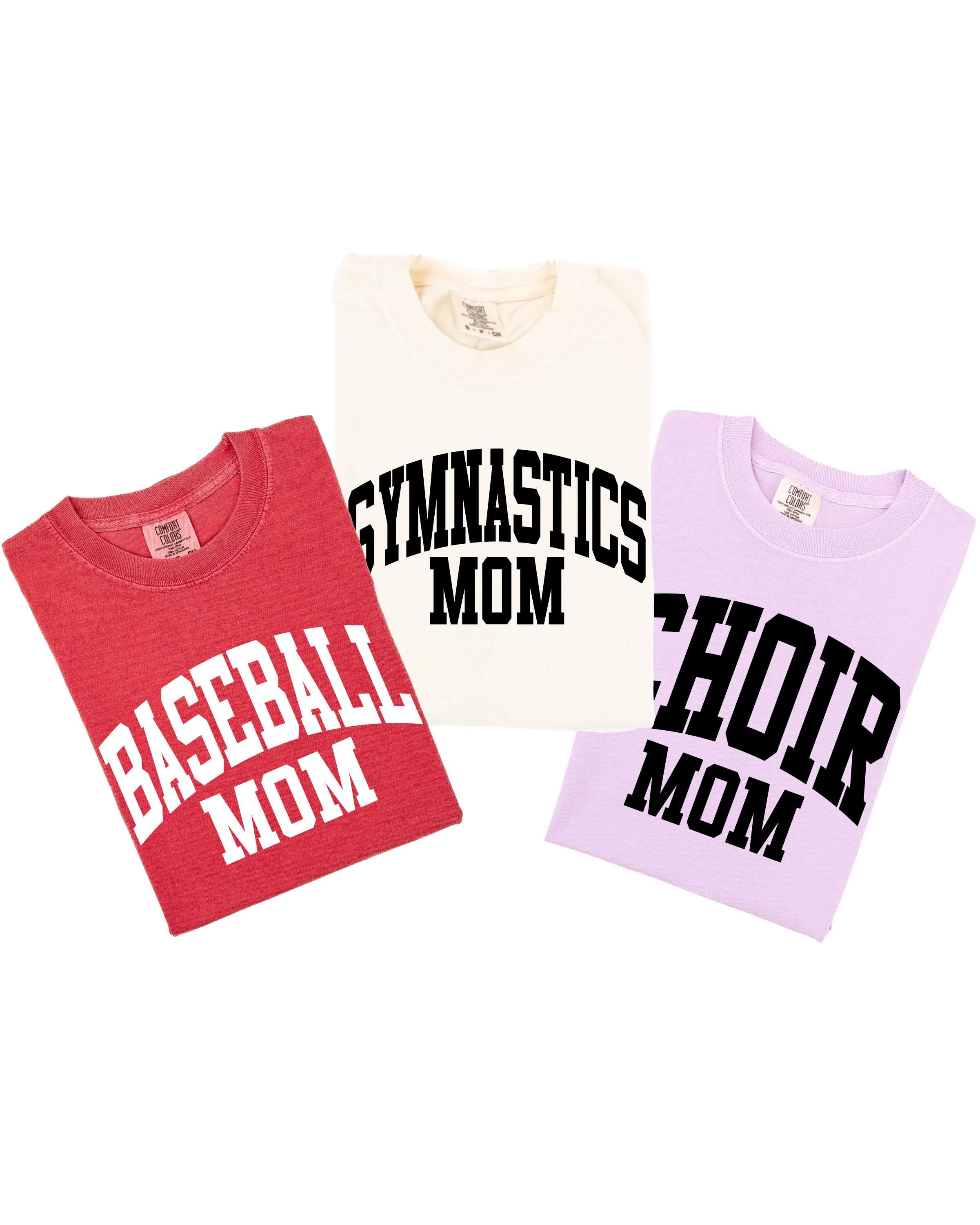 Varsity Style - Sports Moms - (Choose Your Sport) - Comfort Colors Tee Little Mama Shirt Shop