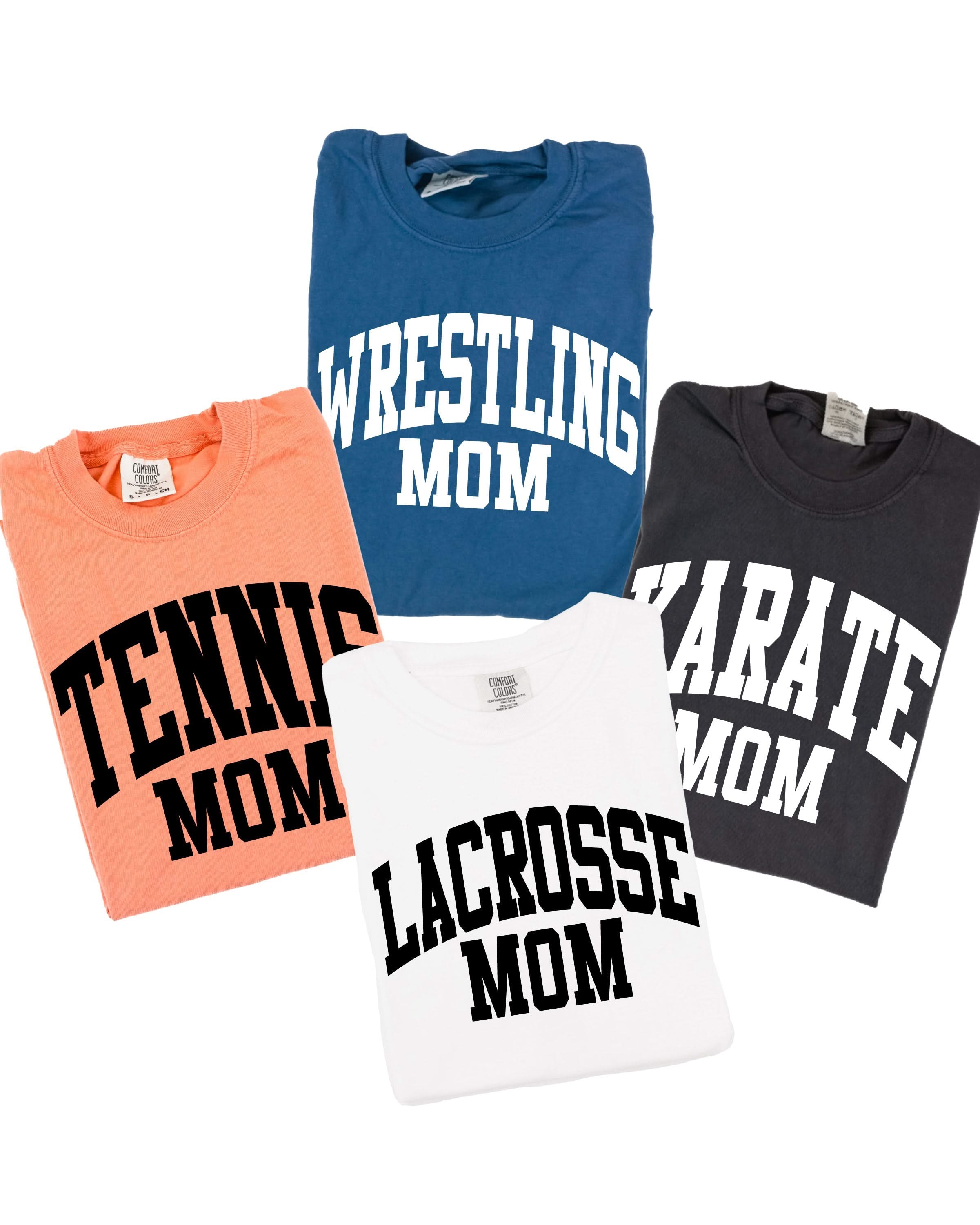 Varsity Style - Sports Moms - (Choose Your Sport) - Comfort Colors Tee Little Mama Shirt Shop
