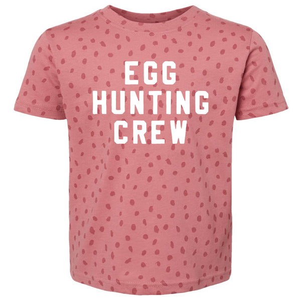 BLOCK FONT - Egg Hunting Crew - SPOTTED Child Tee
