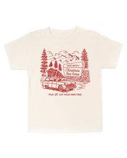 Child the in natural with St. Nick's Christmas Tree Farm graphic on the front, shown on flat lay – Little Mama Shirt Shop