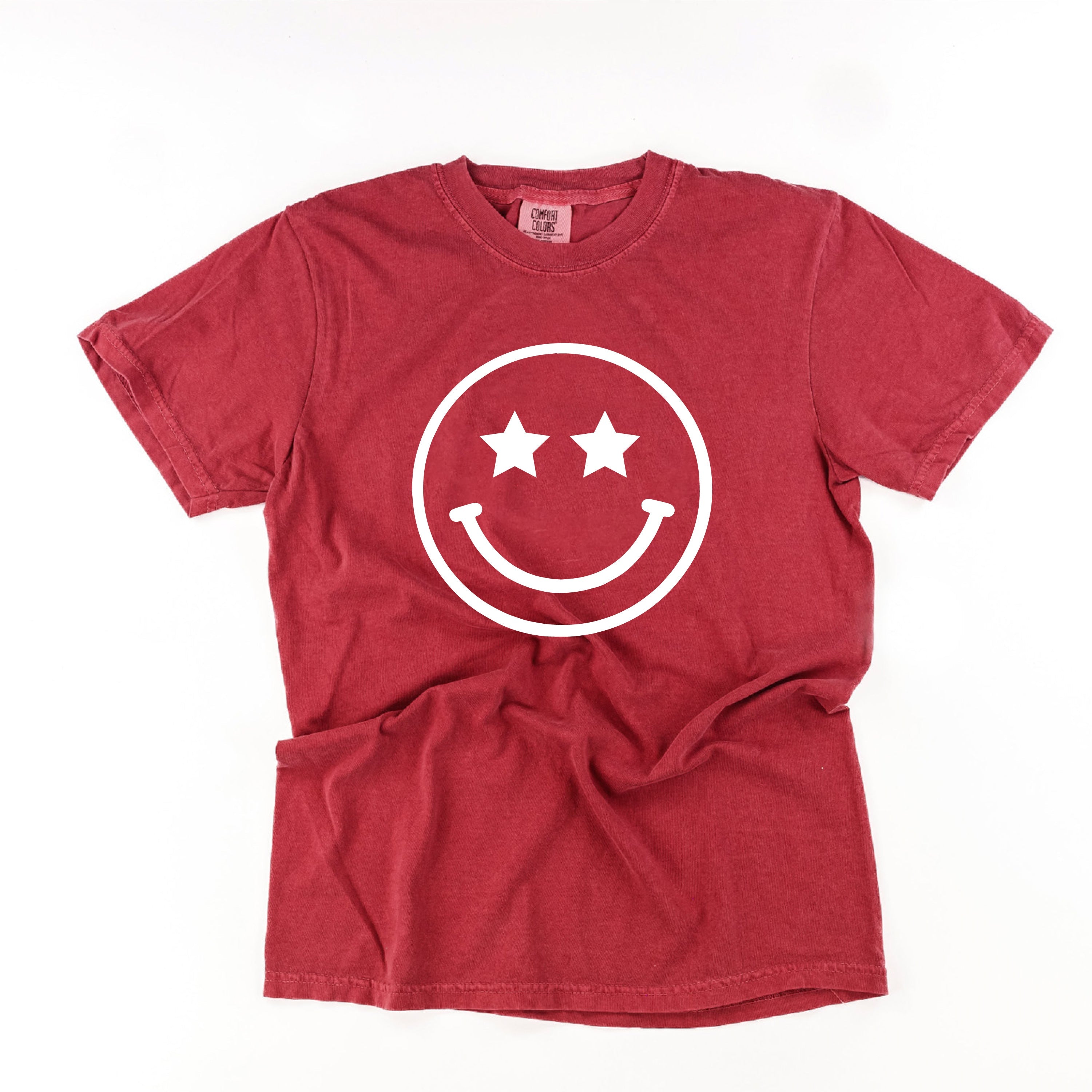 Star Eyes Smiley Face - Comfort Colors Tee Little Mama Shirt Shop