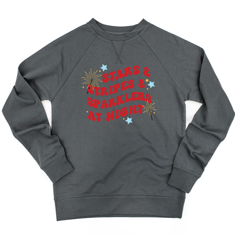 Stars & Stripes & Sparklers at Night - Lightweight Pullover Sweater