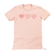 Start a Conversation! - Choose 3 Hearts - Unisex Tee Little Mama Shirt Shop