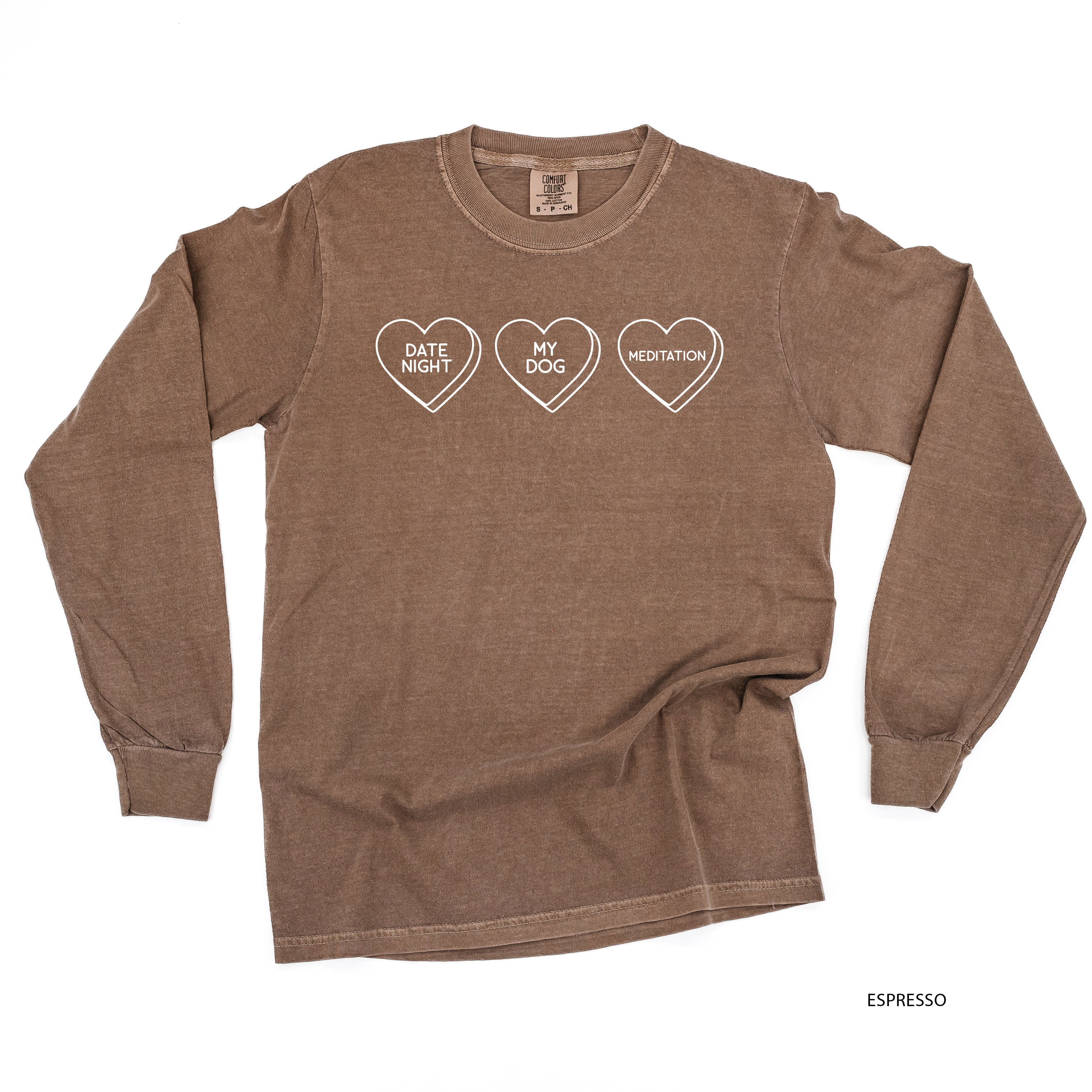 Start a Conversation! - Choose 3 Hearts - LONG SLEEVE Comfort Colors Tee Little Mama Shirt Shop