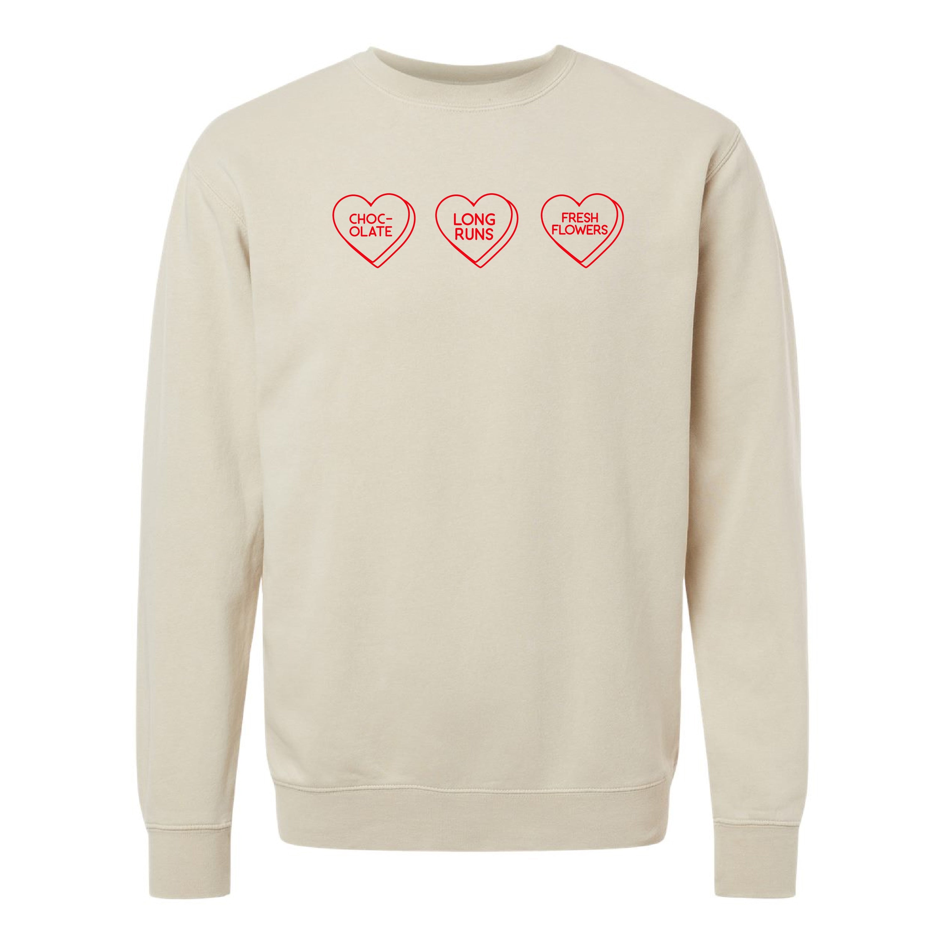 Start a Conversation! - Choose 3 Hearts - PIGMENT Crewneck Little Mama Shirt Shop LLC