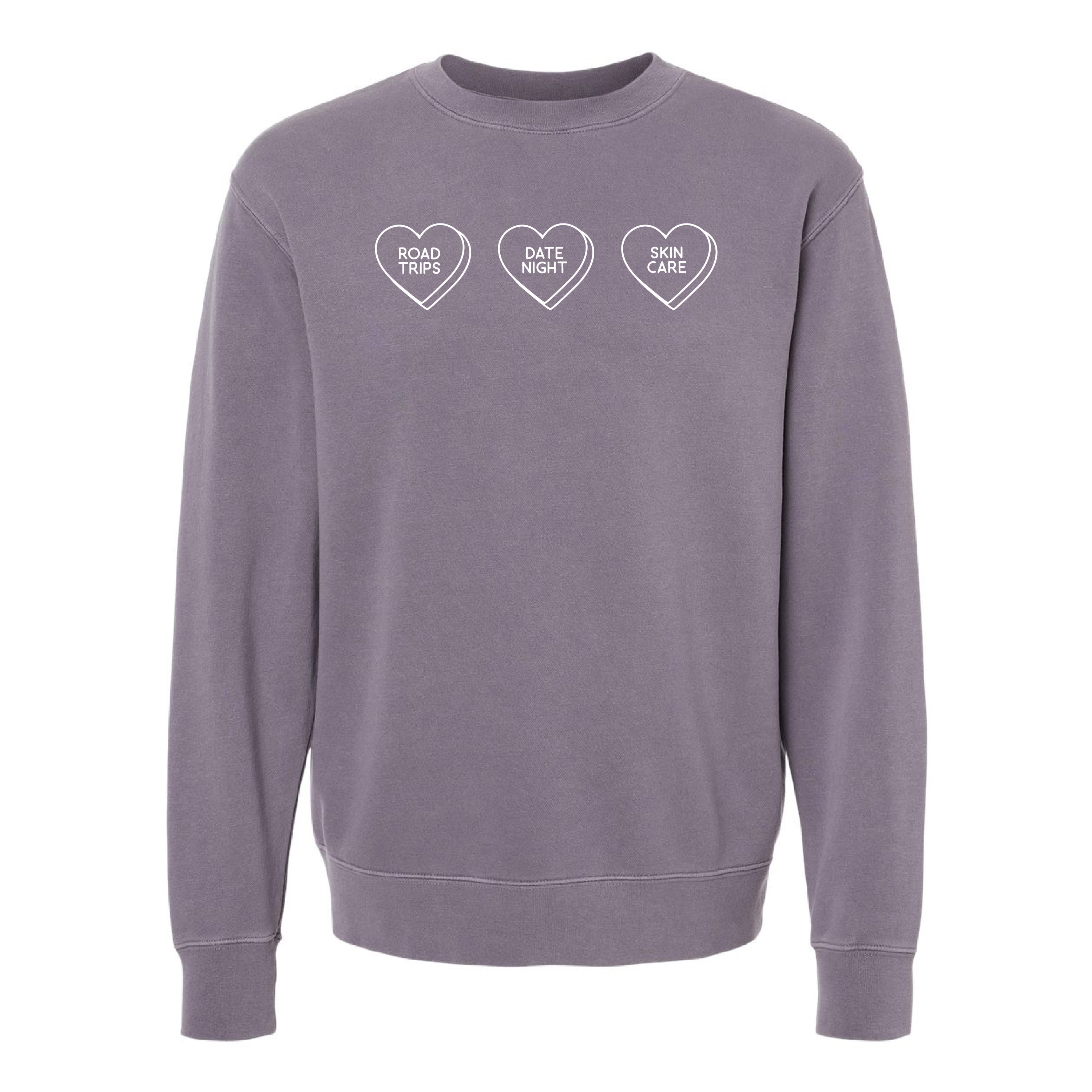 Start a Conversation! - Choose 3 Hearts - PIGMENT Crewneck Little Mama Shirt Shop LLC