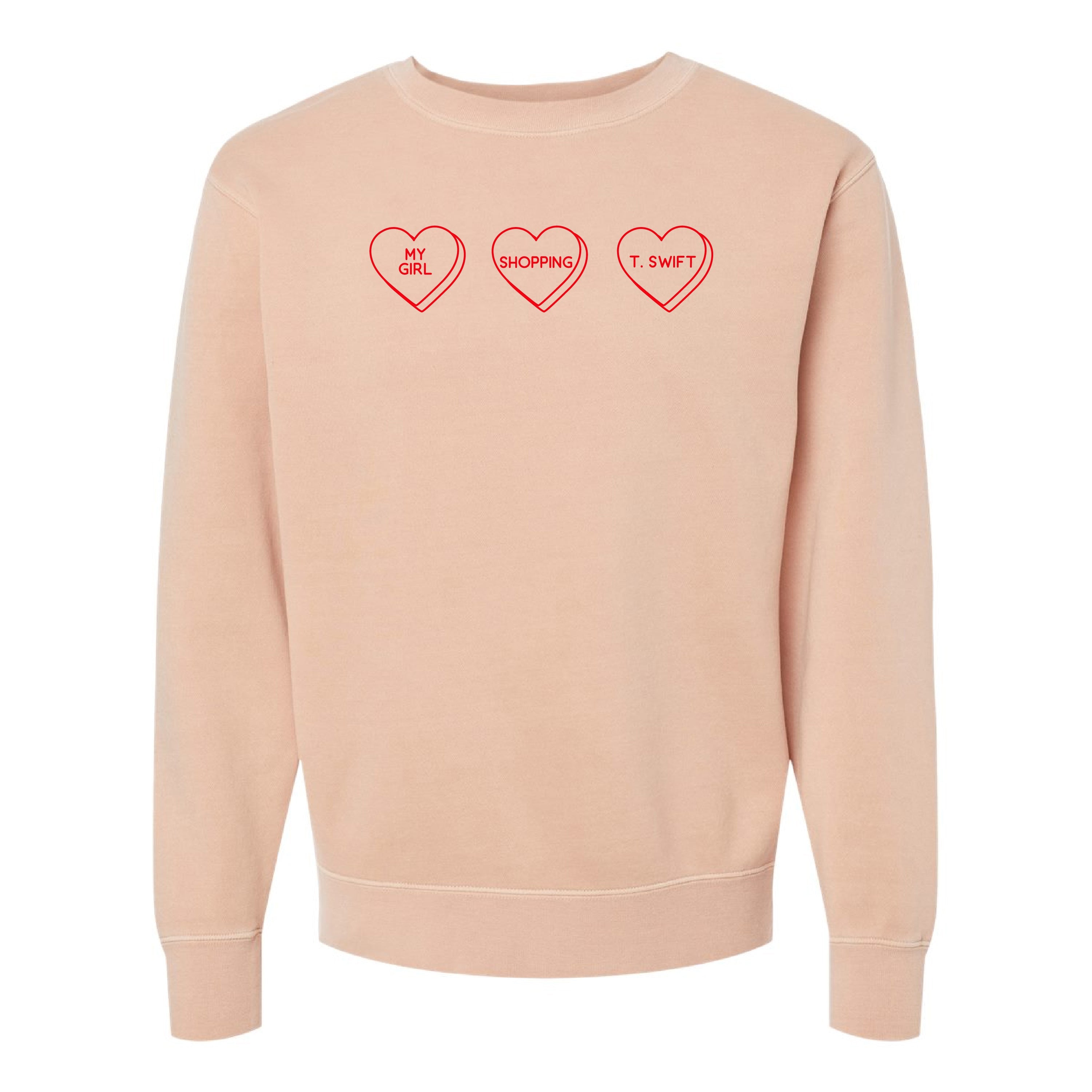 Start a Conversation! - Choose 3 Hearts - PIGMENT Crewneck Little Mama Shirt Shop LLC