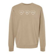 Start a Conversation! - Choose 3 Hearts - PIGMENT Crewneck Little Mama Shirt Shop LLC