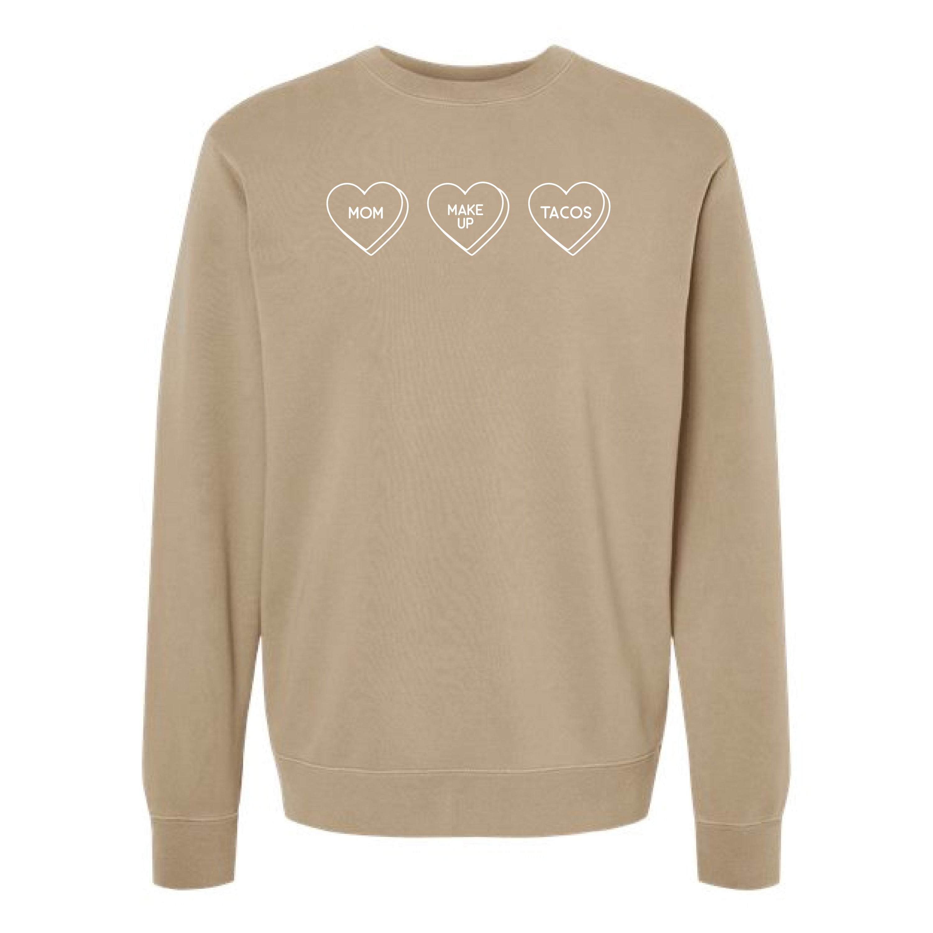 Start a Conversation! - Choose 3 Hearts - PIGMENT Crewneck Little Mama Shirt Shop LLC