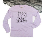Stayin' Alive - Long Sleeve Comfort Colors Tee Little Mama Shirt Shop