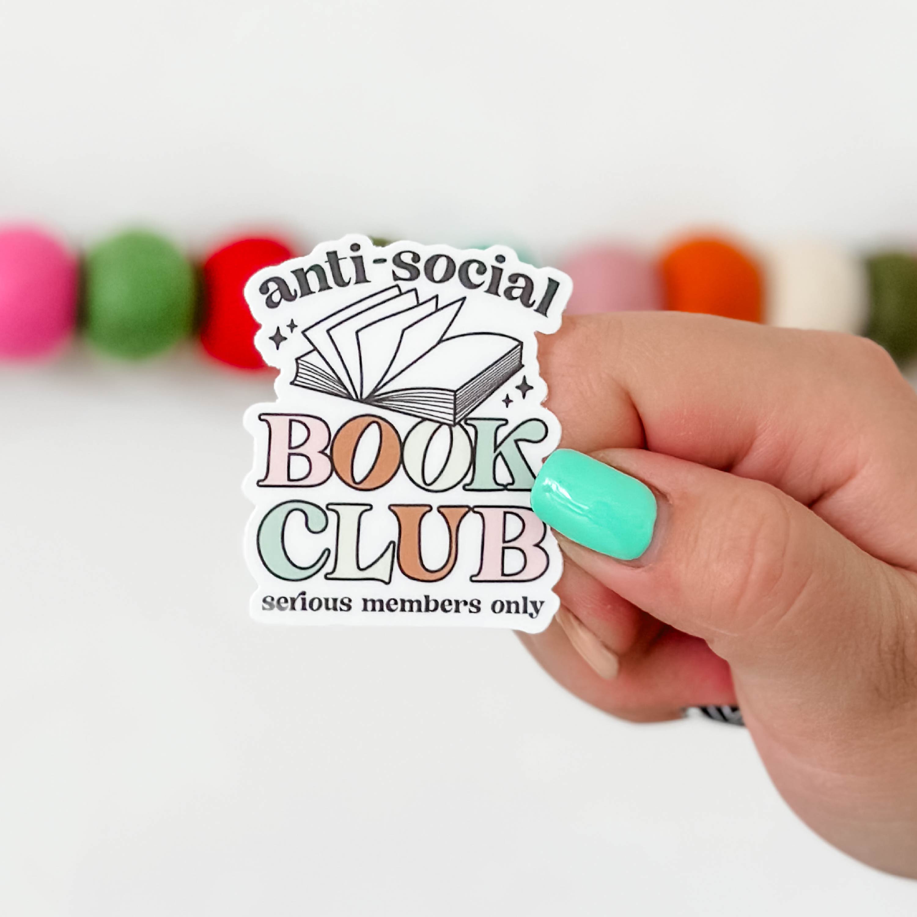 LMSS® STICKER - Anti-Social Book Club. Serious Members Only Little Mama Shirt Shop LLC