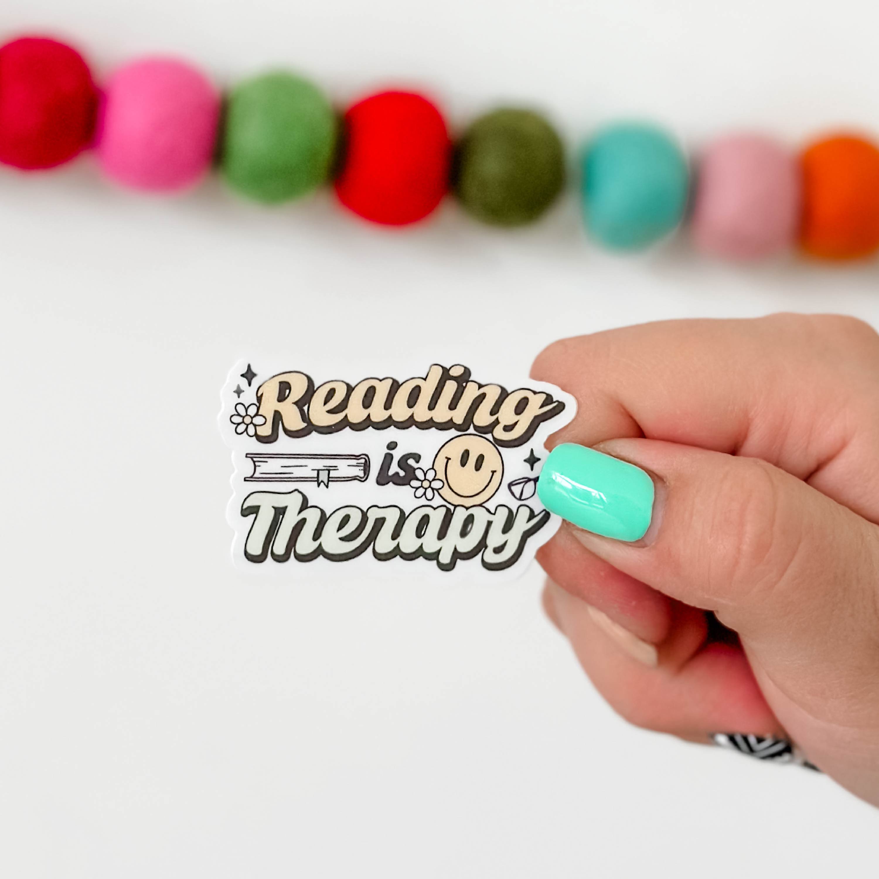 LMSS® STICKER - Reading Is Therapy Little Mama Shirt Shop LLC