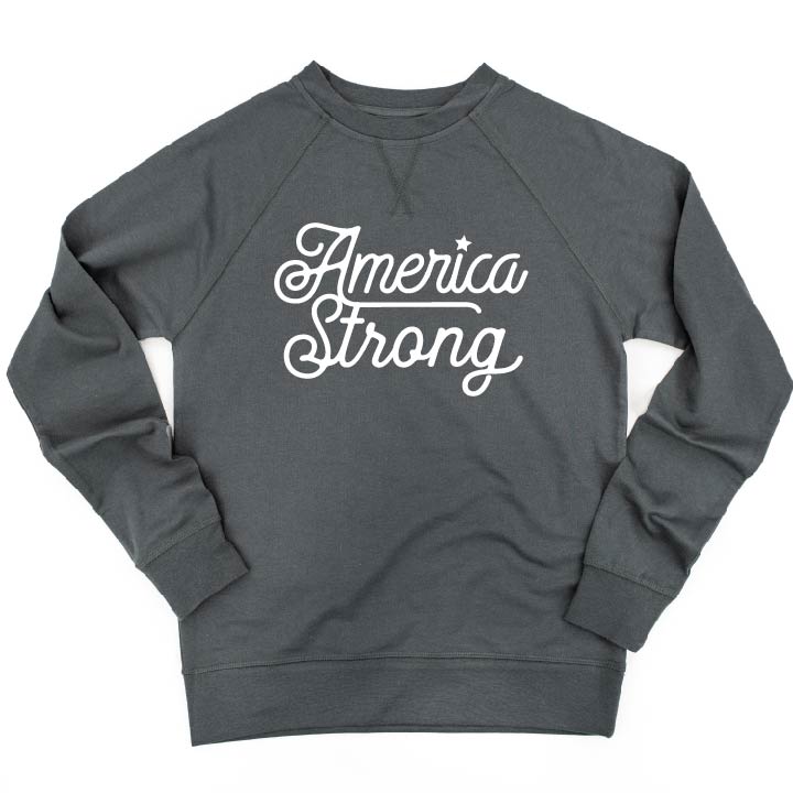 AMERICA STRONG - SCRIPT - Lightweight Pullover Sweater