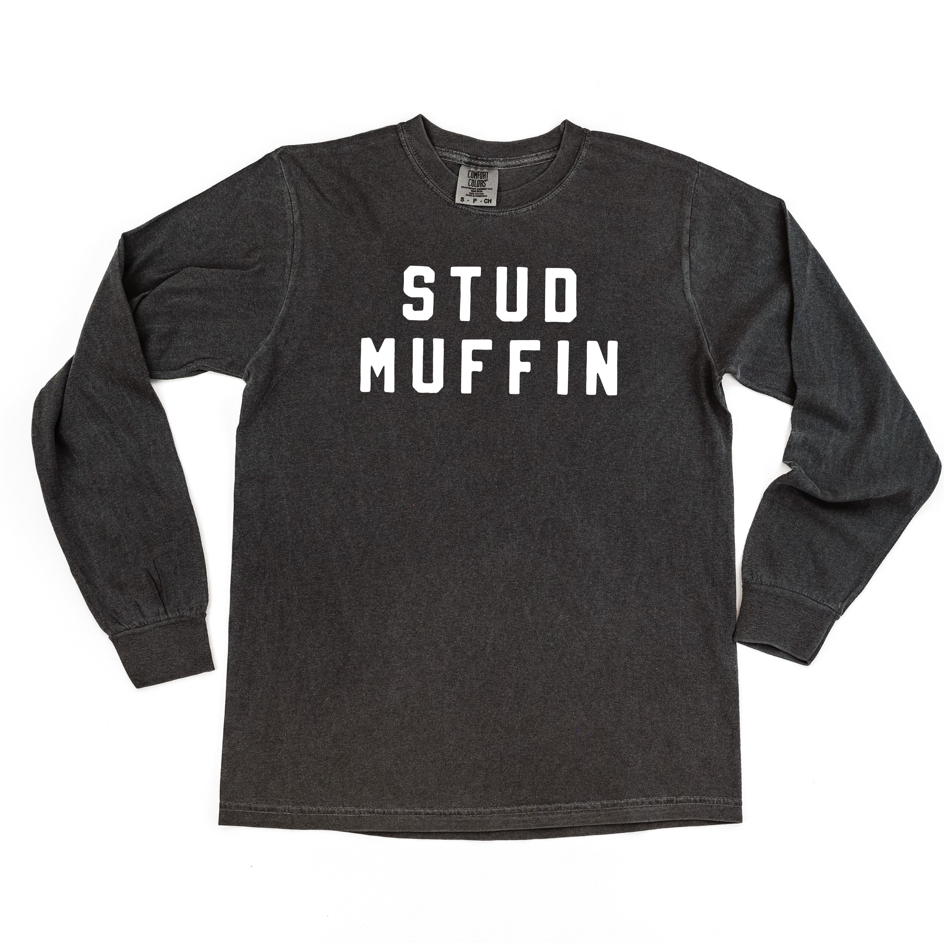 Stud Muffin - LONG SLEEVE Comfort Colors Tee Little Mama Shirt Shop