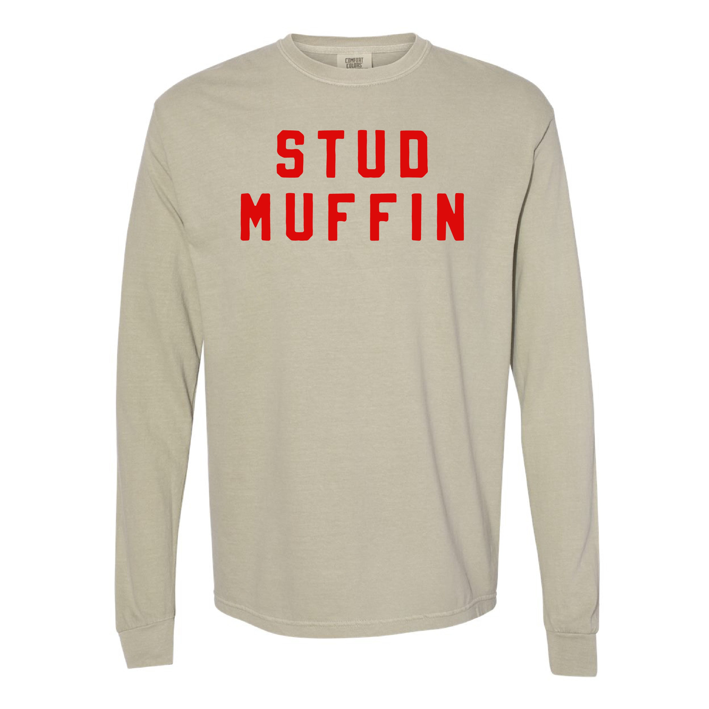 Stud Muffin - LONG SLEEVE Comfort Colors Tee Little Mama Shirt Shop