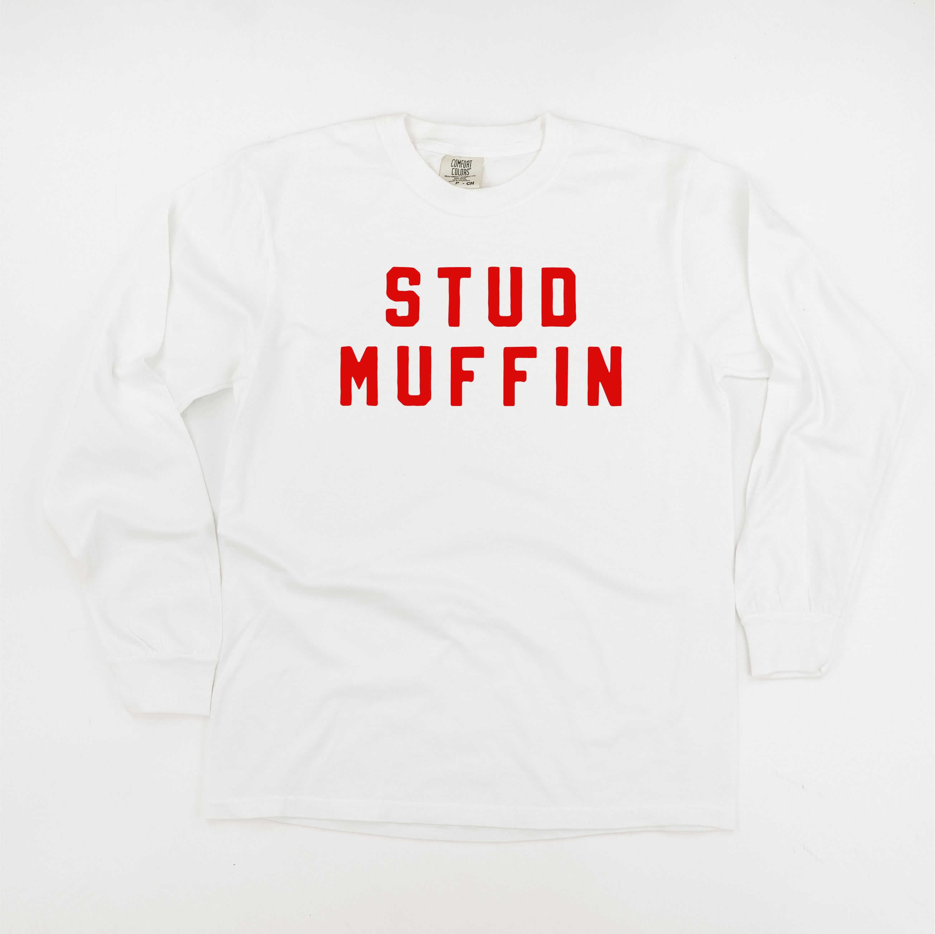 Stud Muffin - LONG SLEEVE Comfort Colors Tee Little Mama Shirt Shop