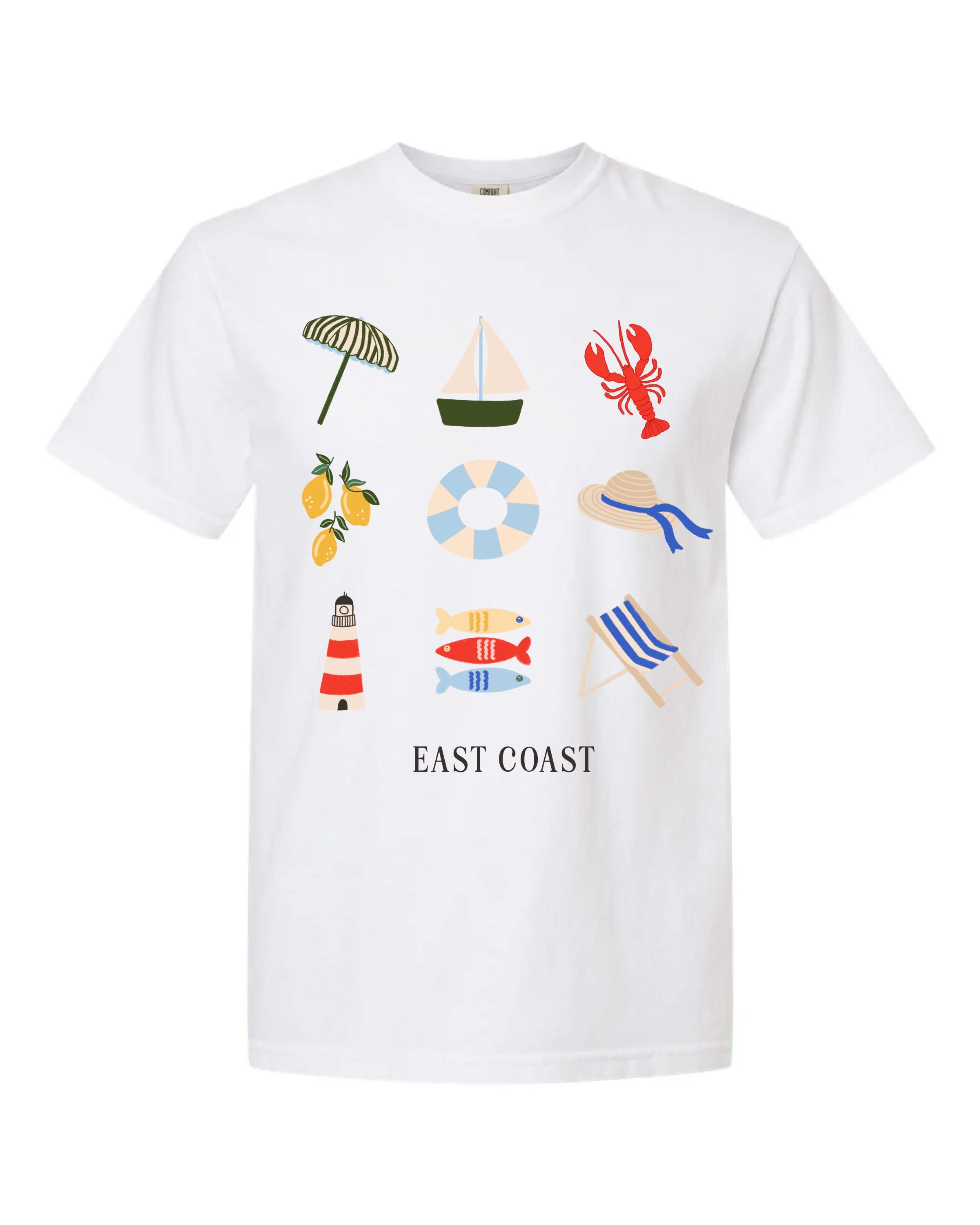East Coast Collage  - Adult Comfort Colors Tee | Little Mama Shirt Shop Little Mama Shirt Shop LLC