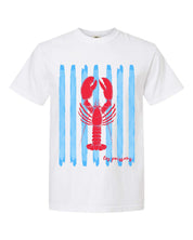 Lobster Les Poissons Stripe Coastal Tee - Adult Comfort Colors | Little Mama Shirt Shop Little Mama Shirt Shop LLC