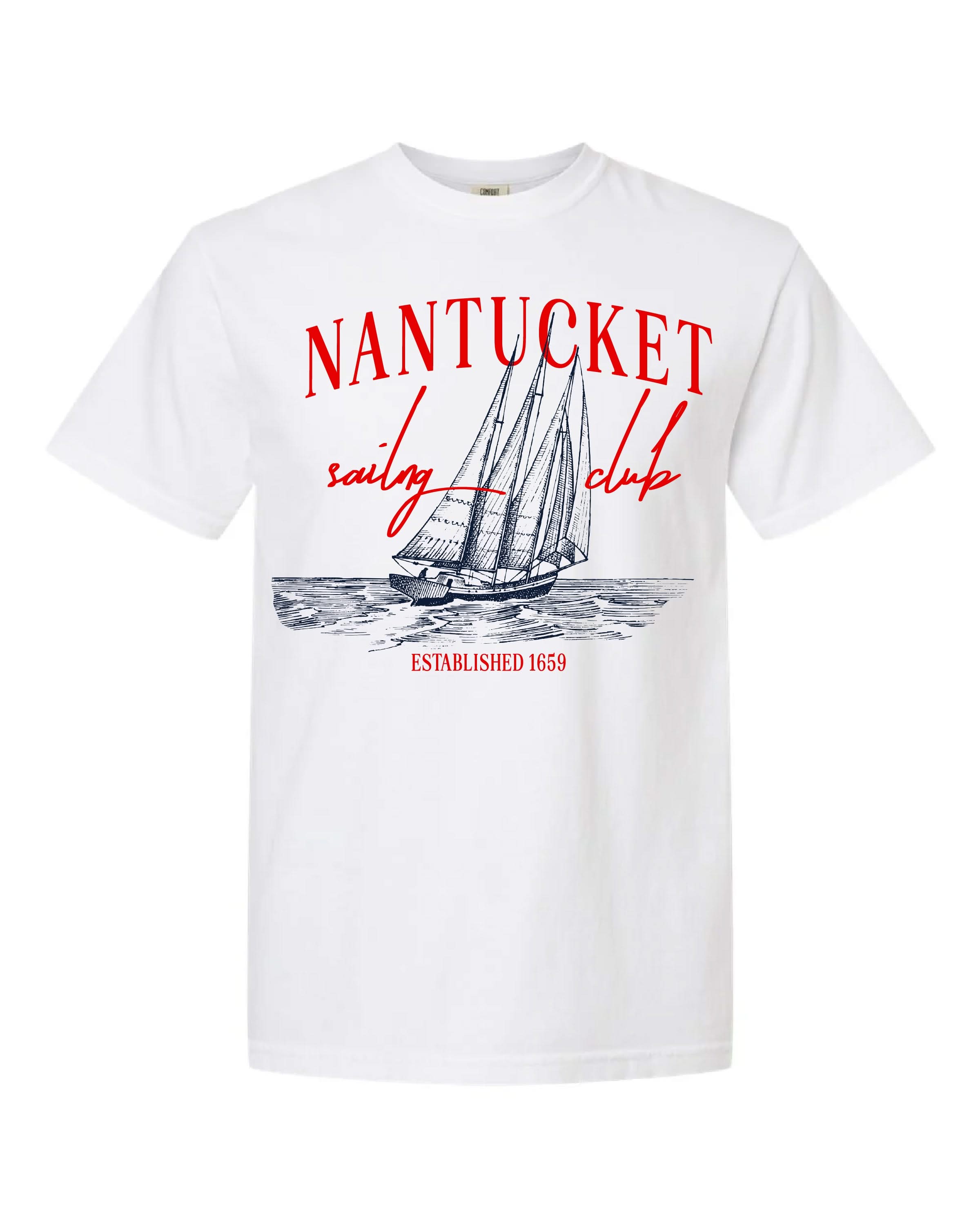 Nantucket Sailing Club - Adult Comfort Colors Tee | Little Mama Shirt Shop Little Mama Shirt Shop LLC