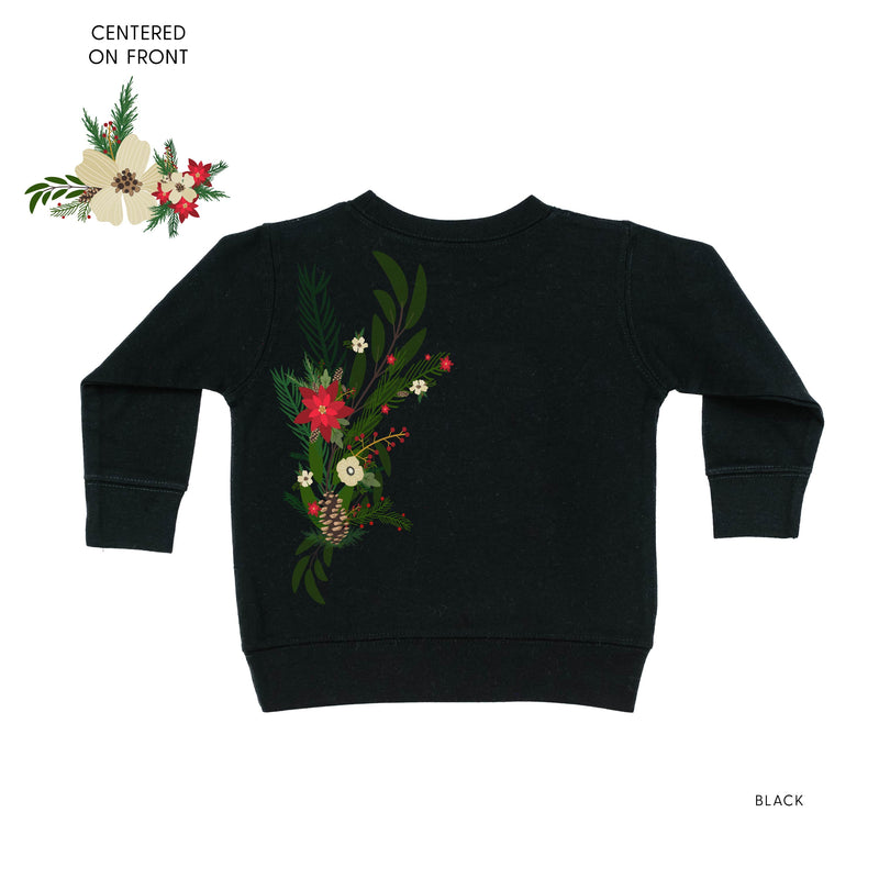 Poinsettia & Winter Flower Cascade (centered & b) - Child Sweater