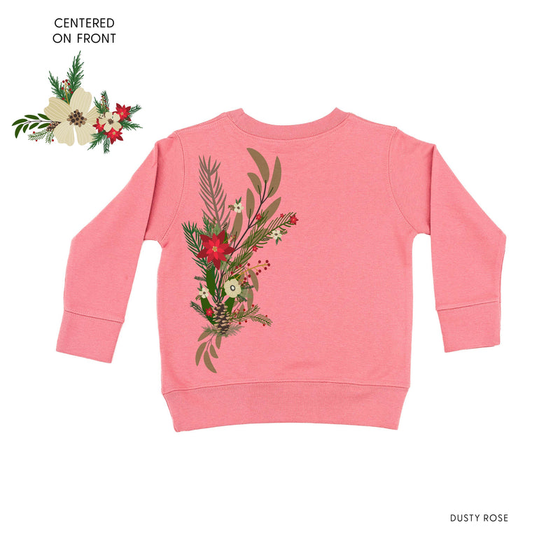 Poinsettia & Winter Flower Cascade (centered & b) - Child Sweater