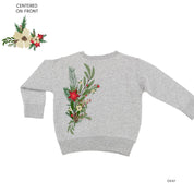 Poinsettia & Winter Flower Cascade (centered & b) - Child Sweater Little Mama Shirt Shop