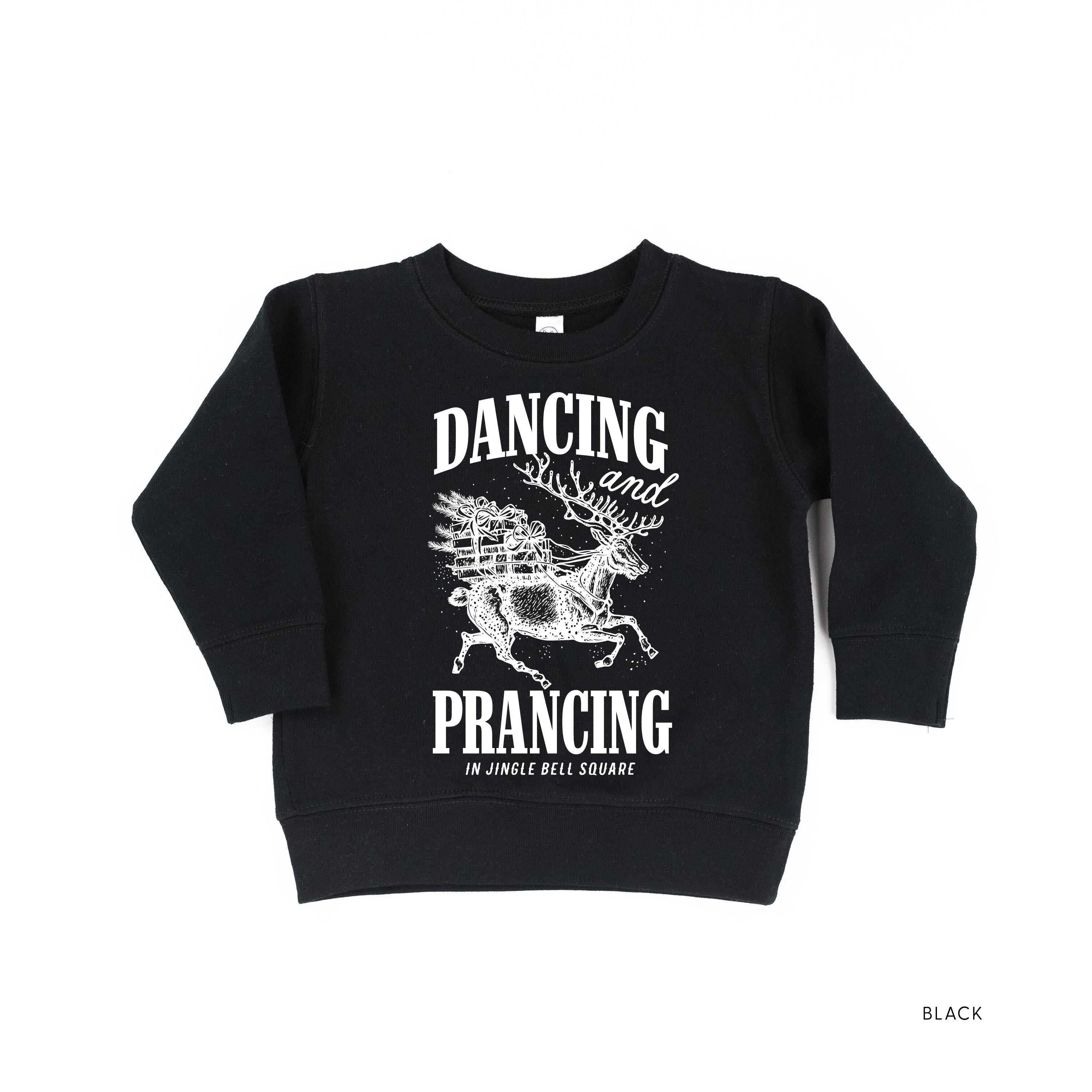 Dancing and Prancing in Jingle Bell Square - Child Sweater Little Mama Shirt Shop