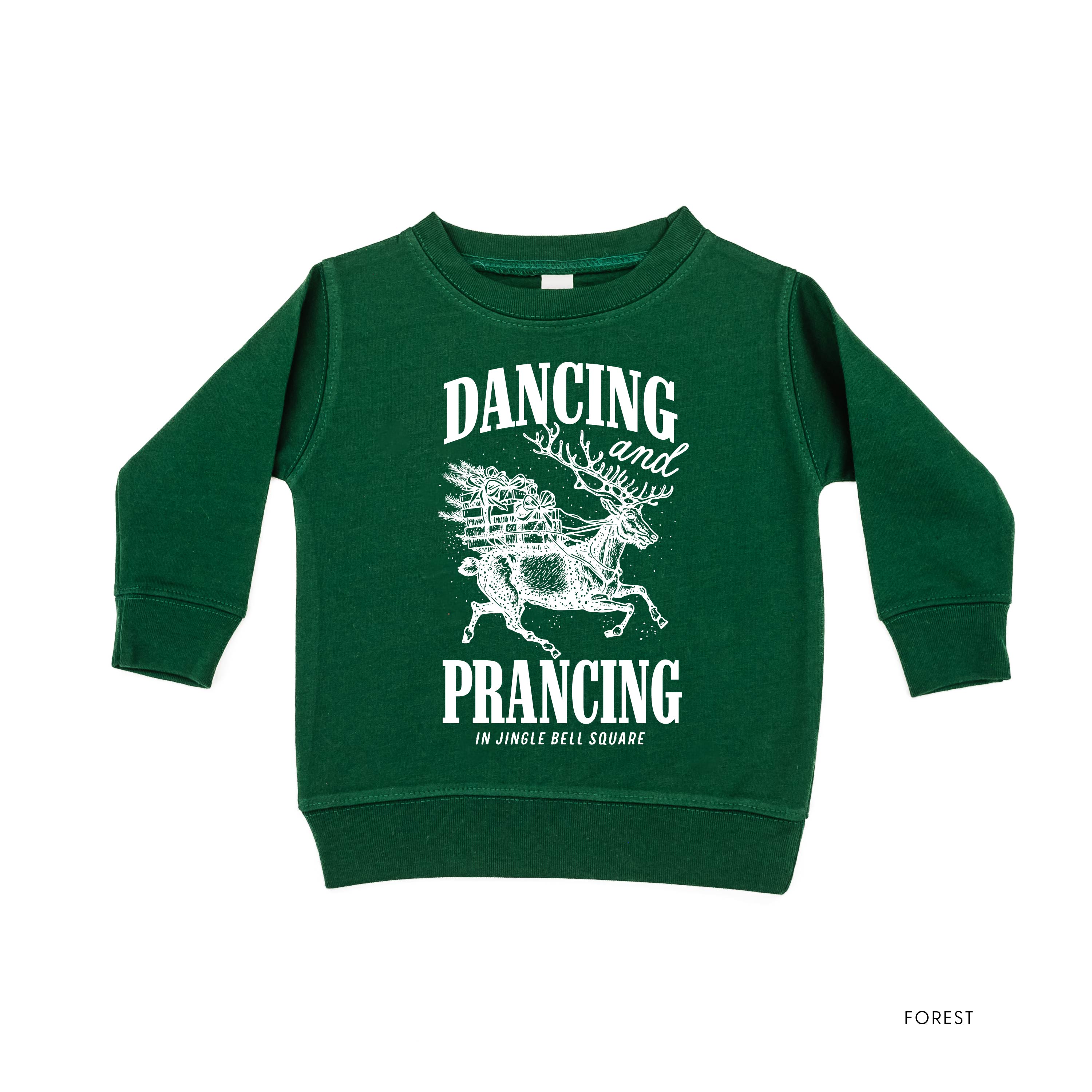 Dancing and Prancing in Jingle Bell Square - Child Sweater Little Mama Shirt Shop