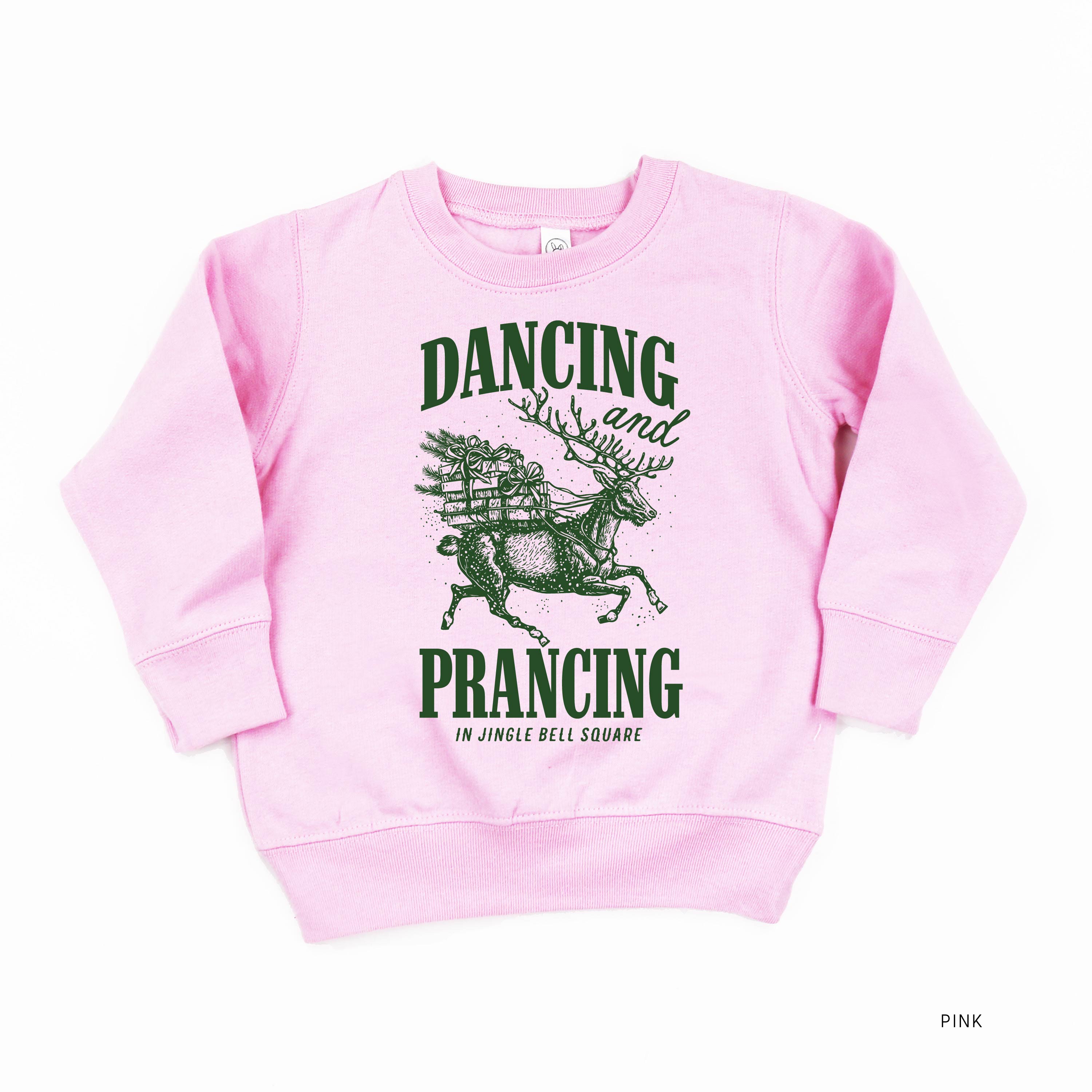 Dancing and Prancing in Jingle Bell Square - Child Sweater Little Mama Shirt Shop