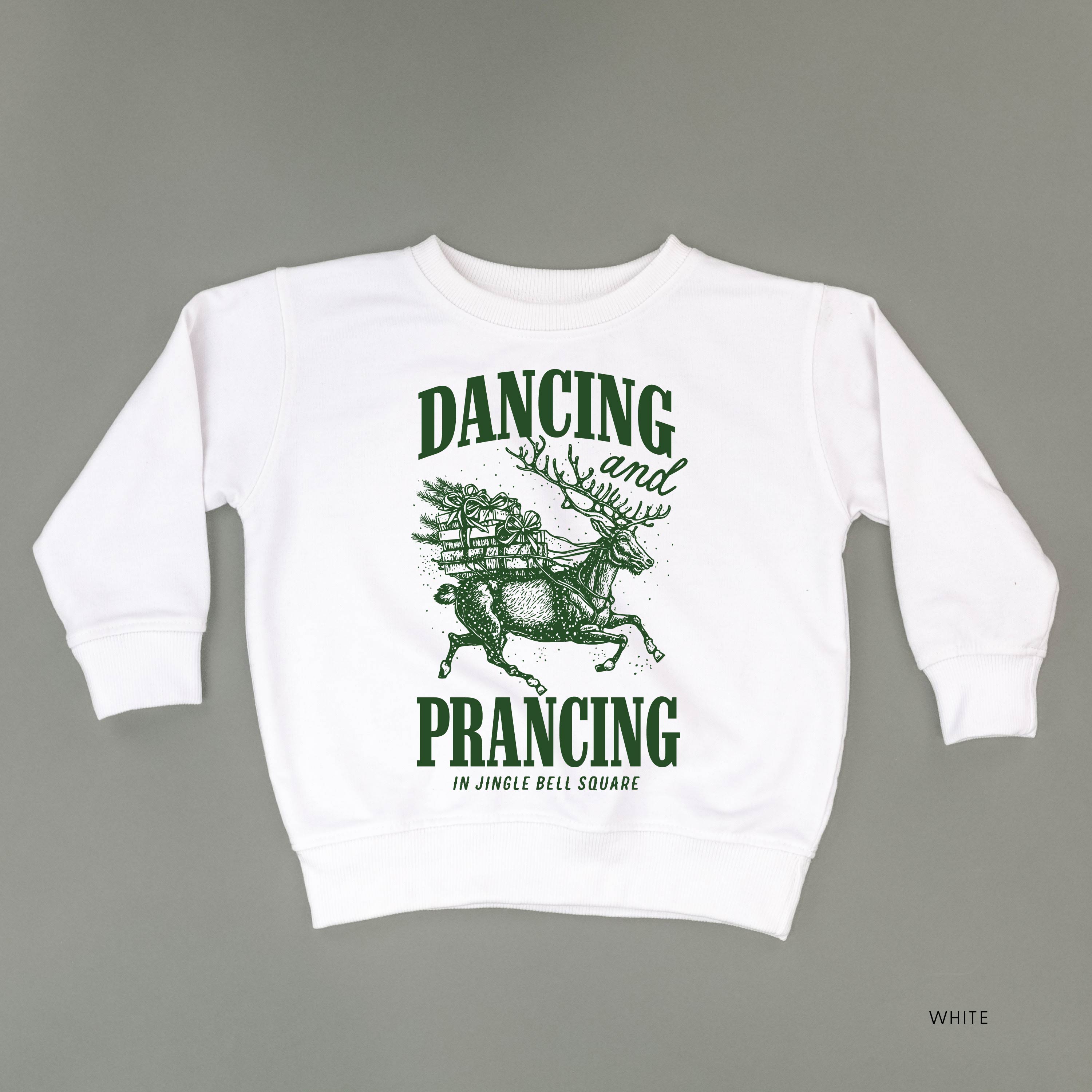 Dancing and Prancing in Jingle Bell Square - Child Sweater Little Mama Shirt Shop