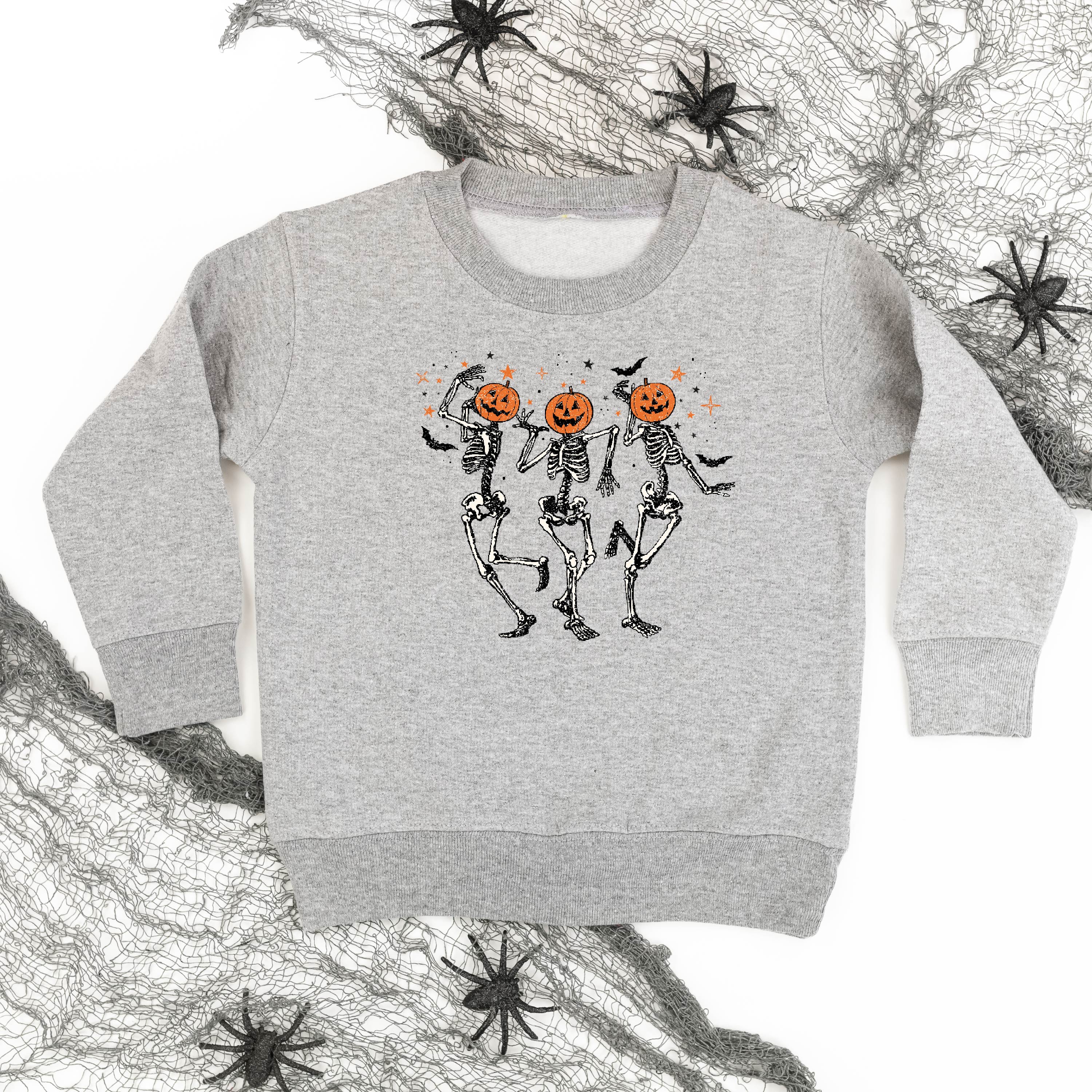 Pumpkin Head Dancing Skellies - Child Sweater Little Mama Shirt Shop