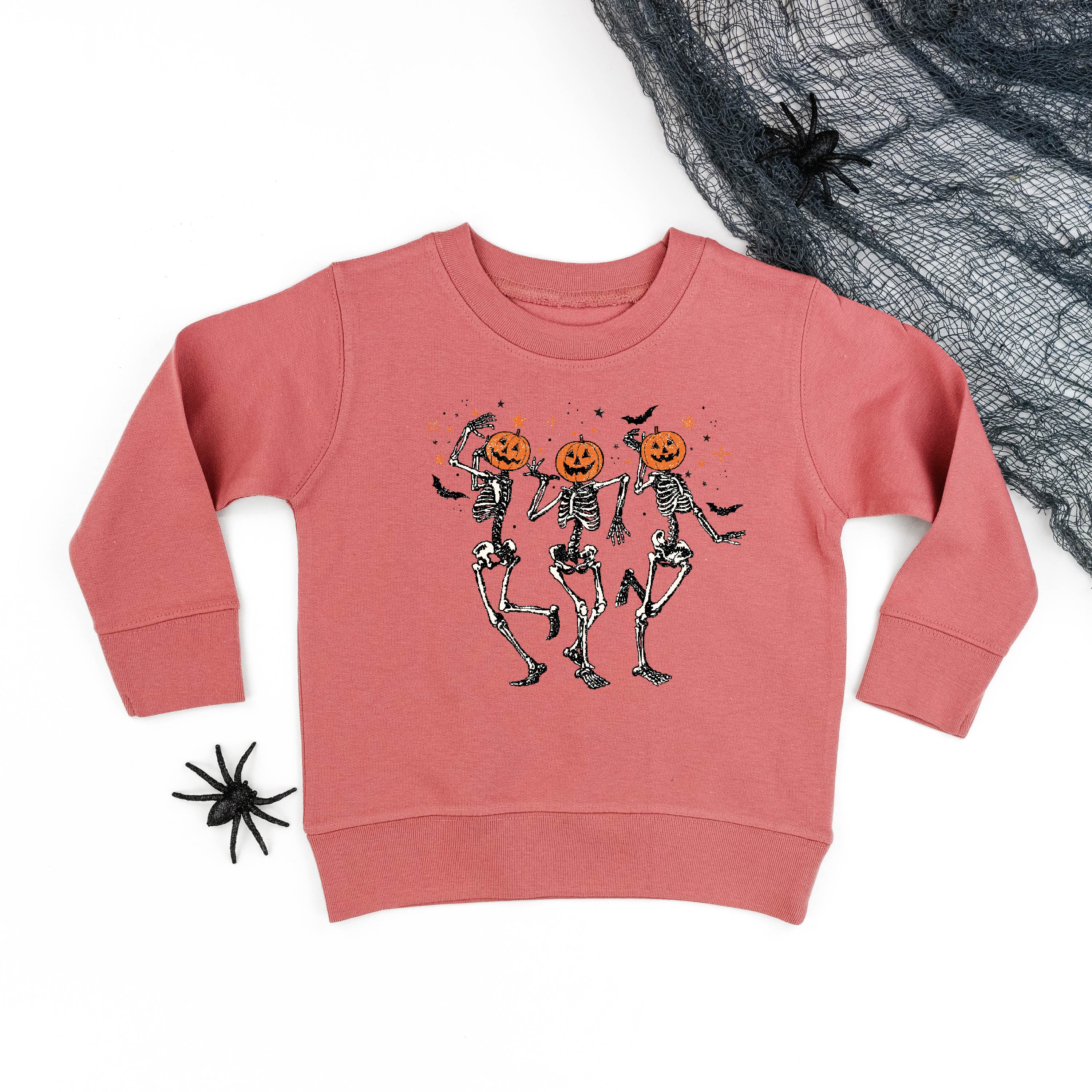 Pumpkin Head Dancing Skellies - Child Sweater Little Mama Shirt Shop