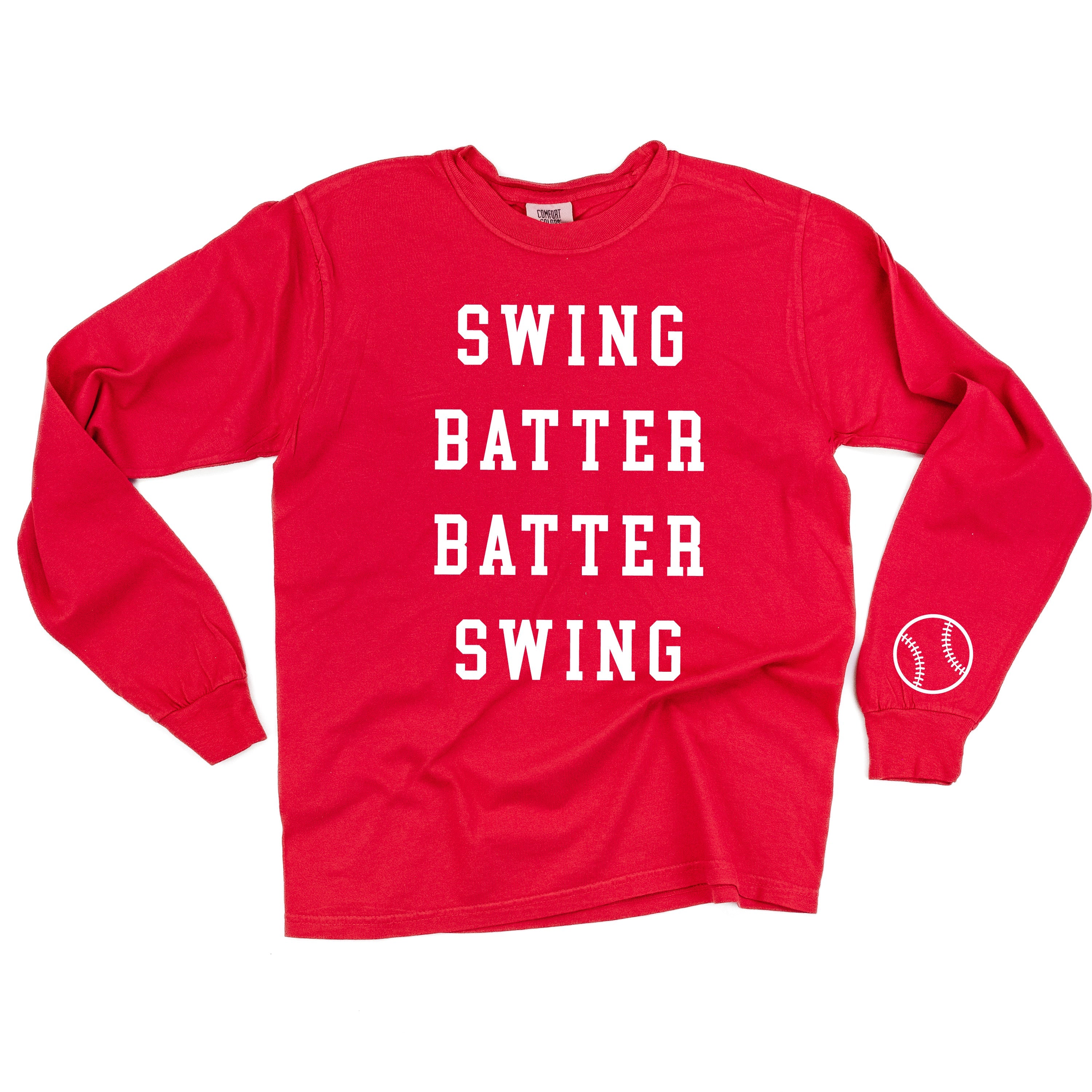 Swing Batter Batter Swing (wd) - LONG SLEEVE Comfort Colors Tee Little Mama Shirt Shop