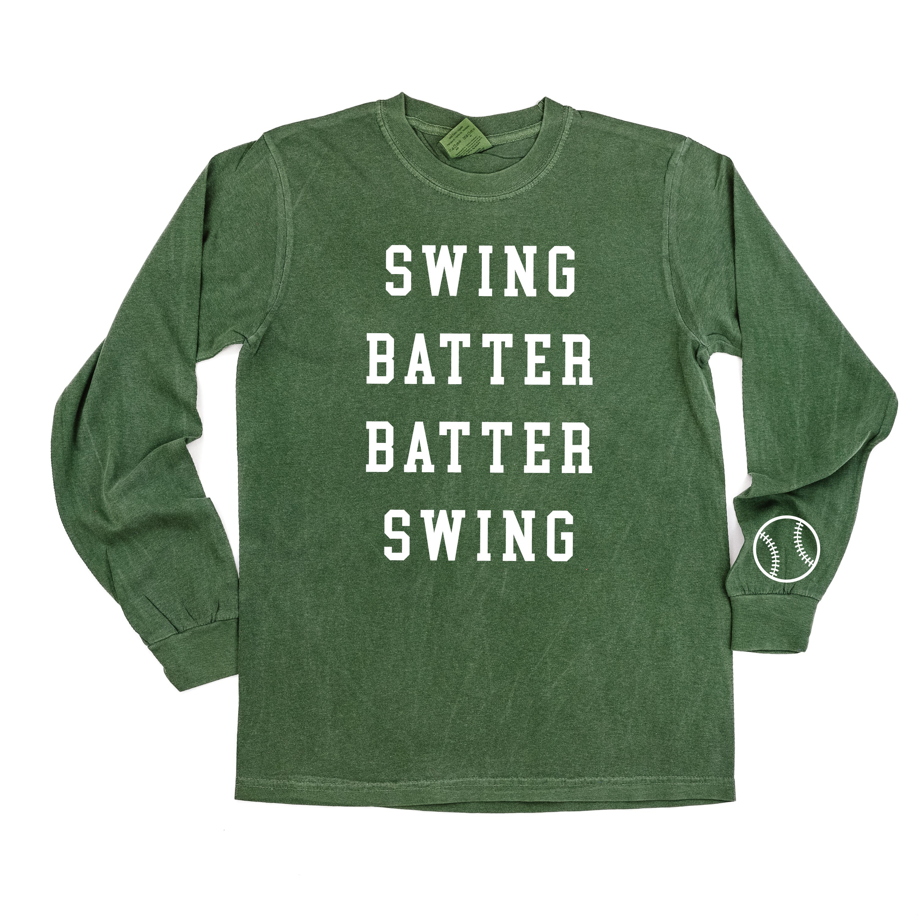Swing Batter Batter Swing (wd) - LONG SLEEVE Comfort Colors Tee Little Mama Shirt Shop